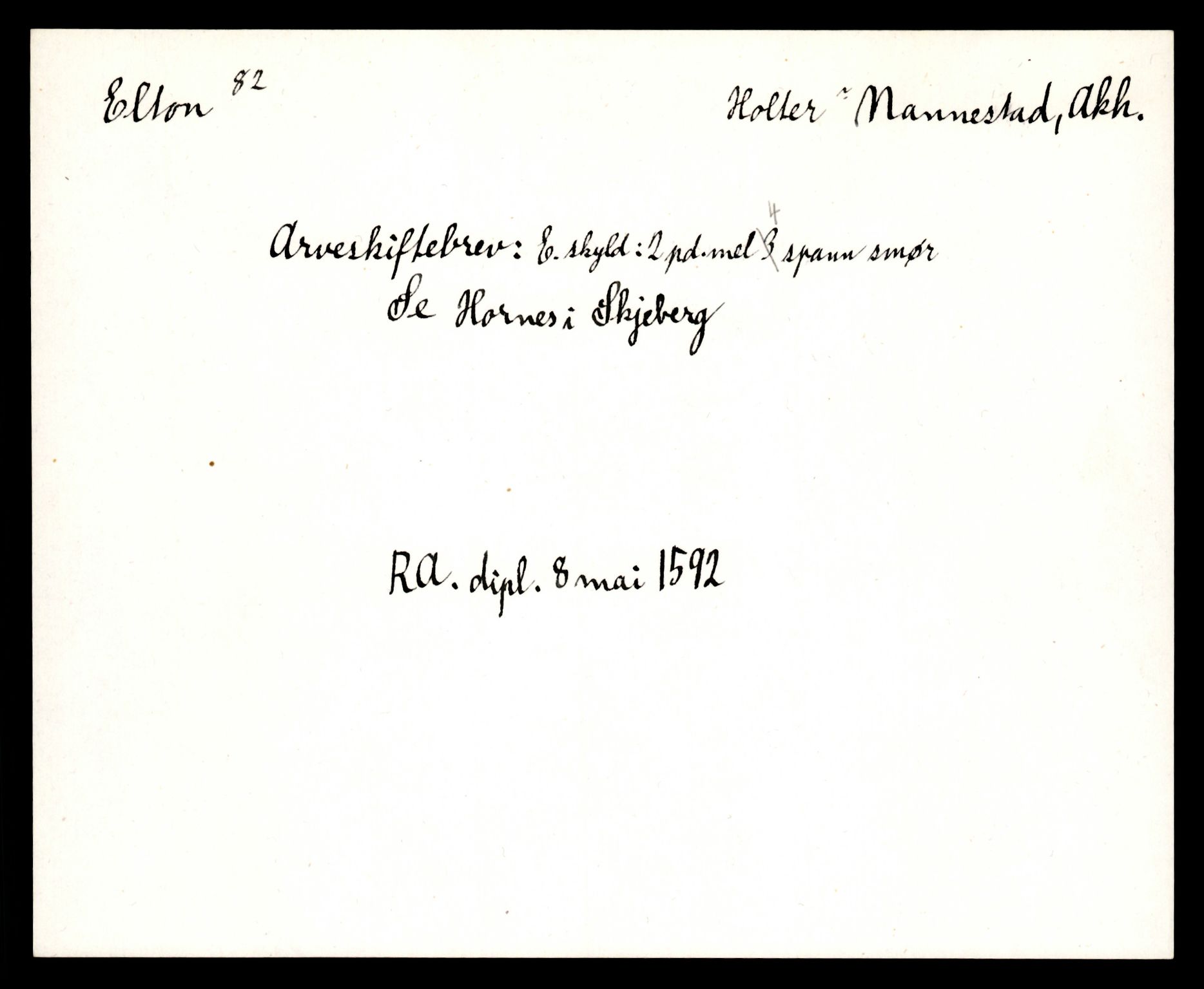 Riksarkivets diplomsamling, AV/RA-EA-5965/F35/F35e/L0006: Registreringssedler Akershus 2, 1400-1700, p. 793