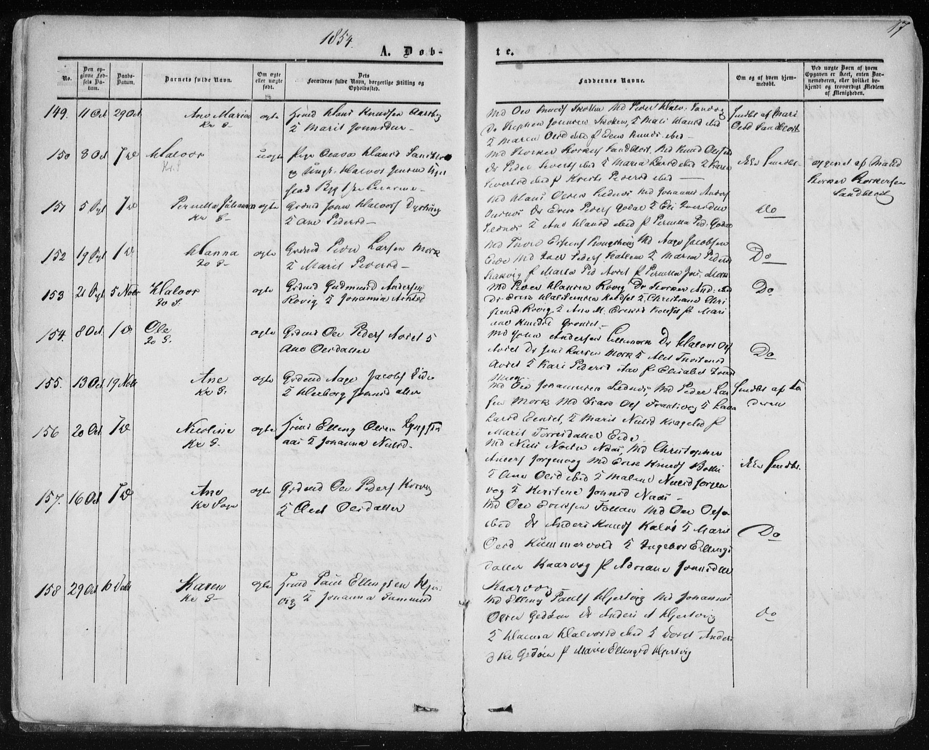 Ministerialprotokoller, klokkerbøker og fødselsregistre - Møre og Romsdal, SAT/A-1454/568/L0804: Parish register (official) no. 568A11, 1854-1868, p. 17