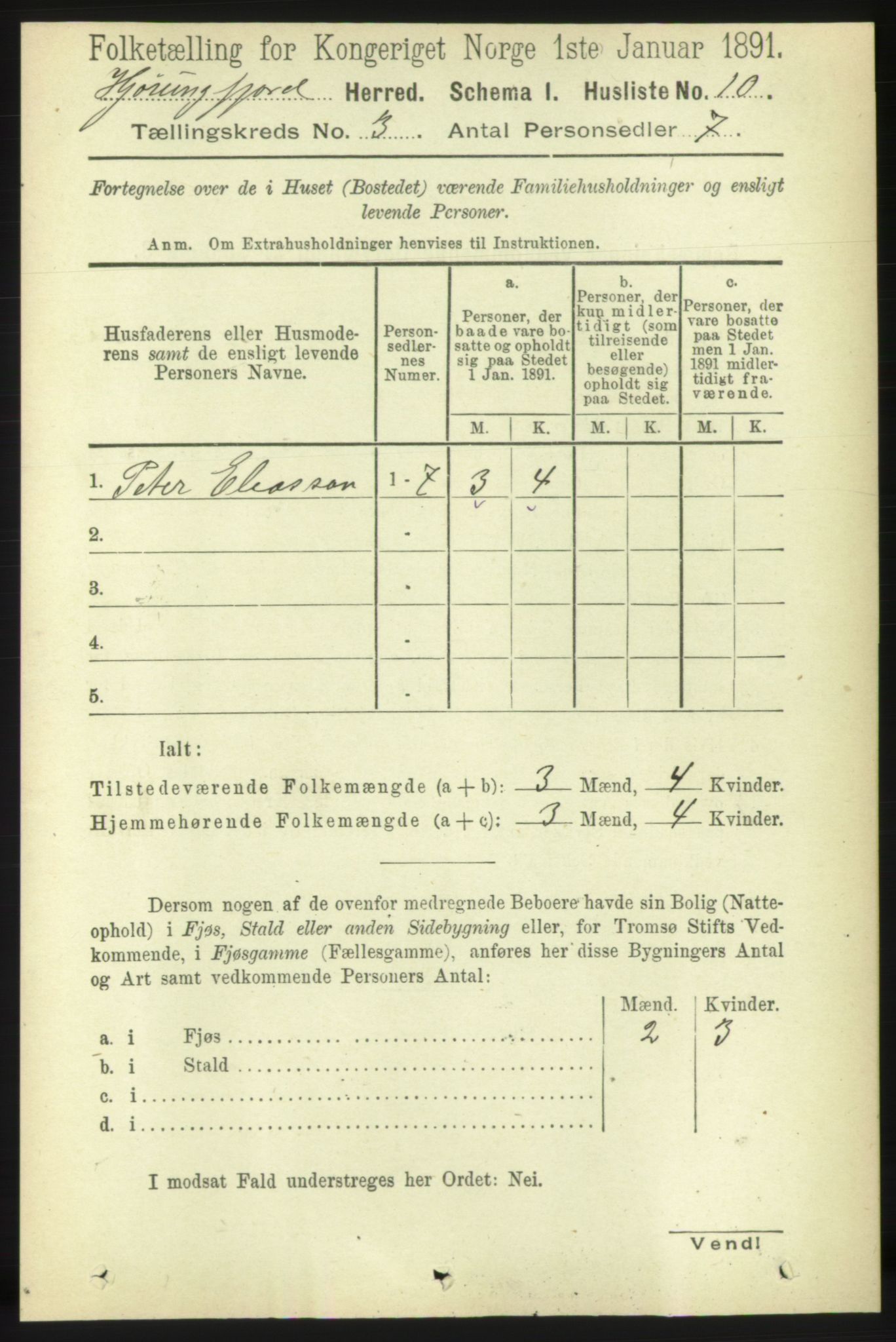 RA, 1891 census for 1522 Hjørundfjord, 1891, p. 445