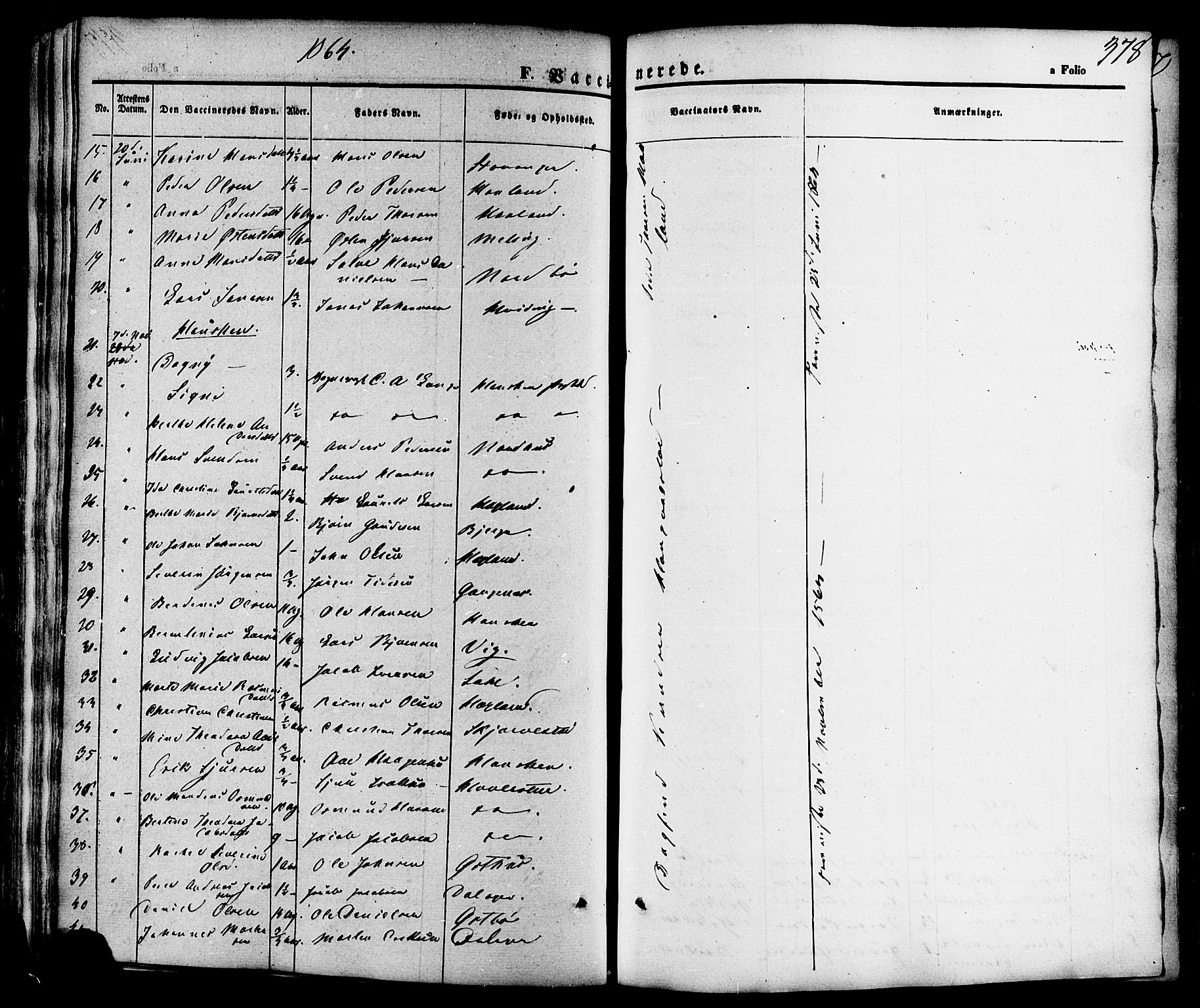 Rennesøy sokneprestkontor, AV/SAST-A -101827/H/Ha/Haa/L0006: Parish register (official) no. A 6, 1860-1878, p. 378