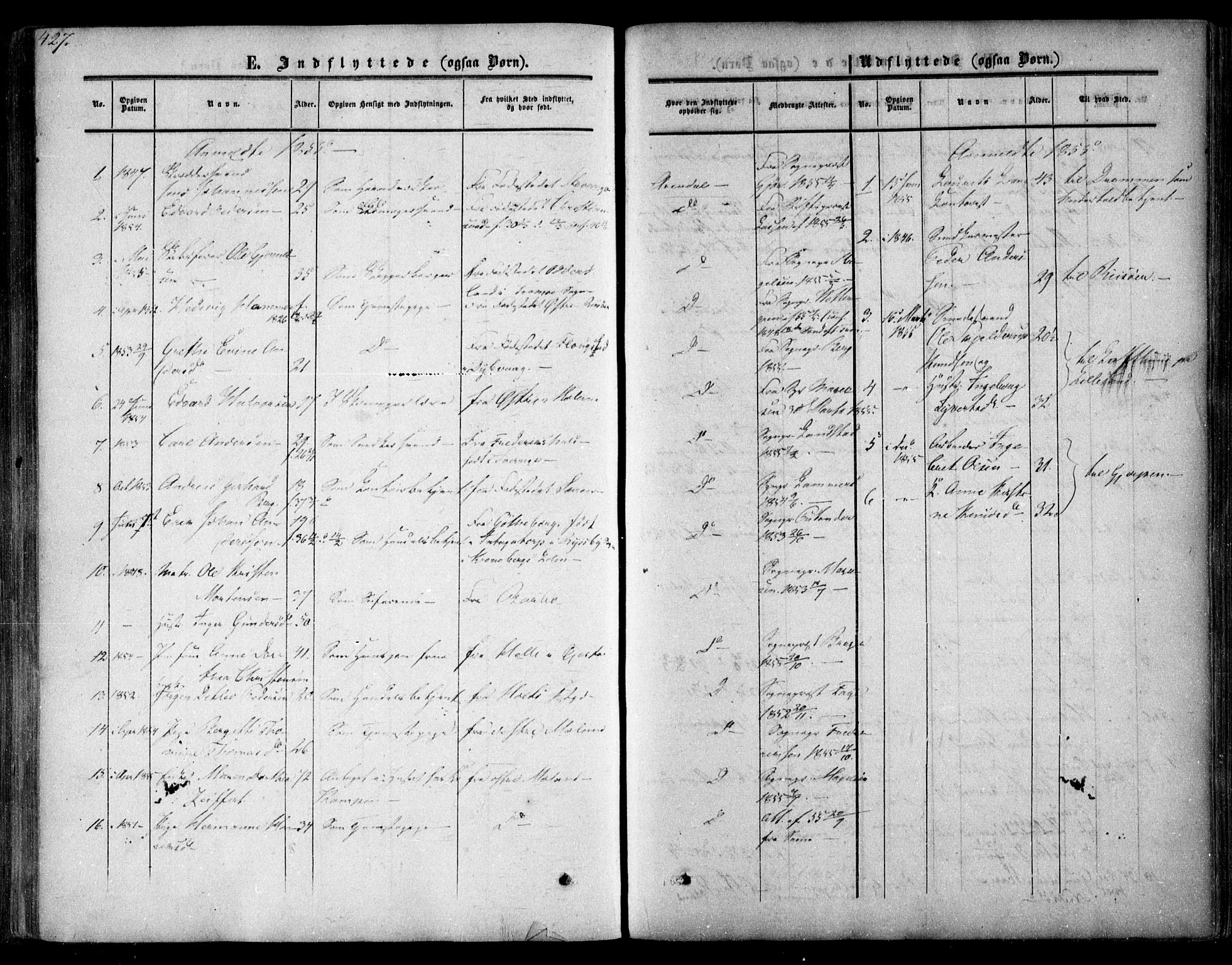 Arendal sokneprestkontor, Trefoldighet, SAK/1111-0040/F/Fa/L0006: Parish register (official) no. A 6, 1855-1868, p. 427