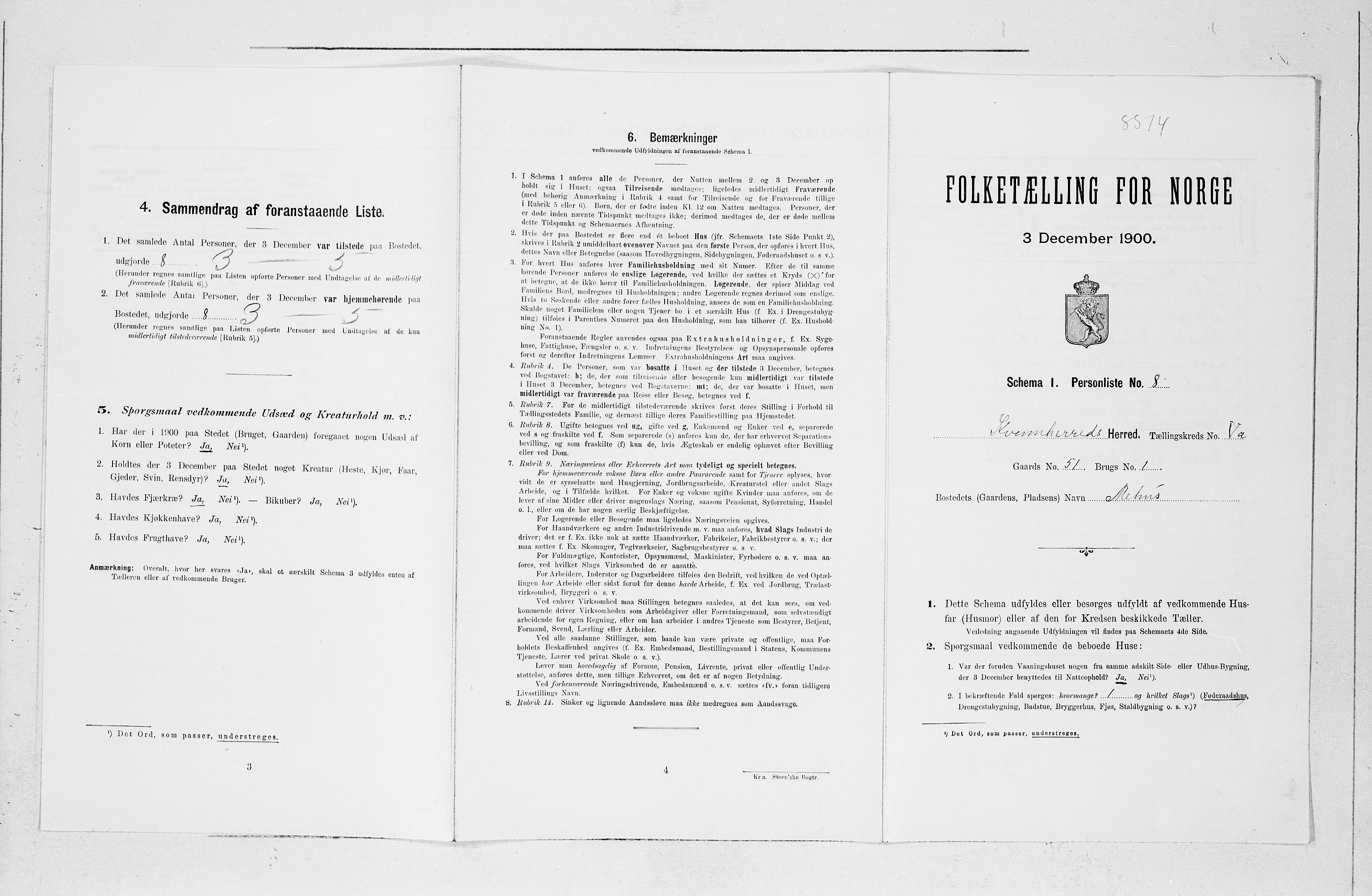 SAB, 1900 census for Kvinnherad, 1900, p. 494