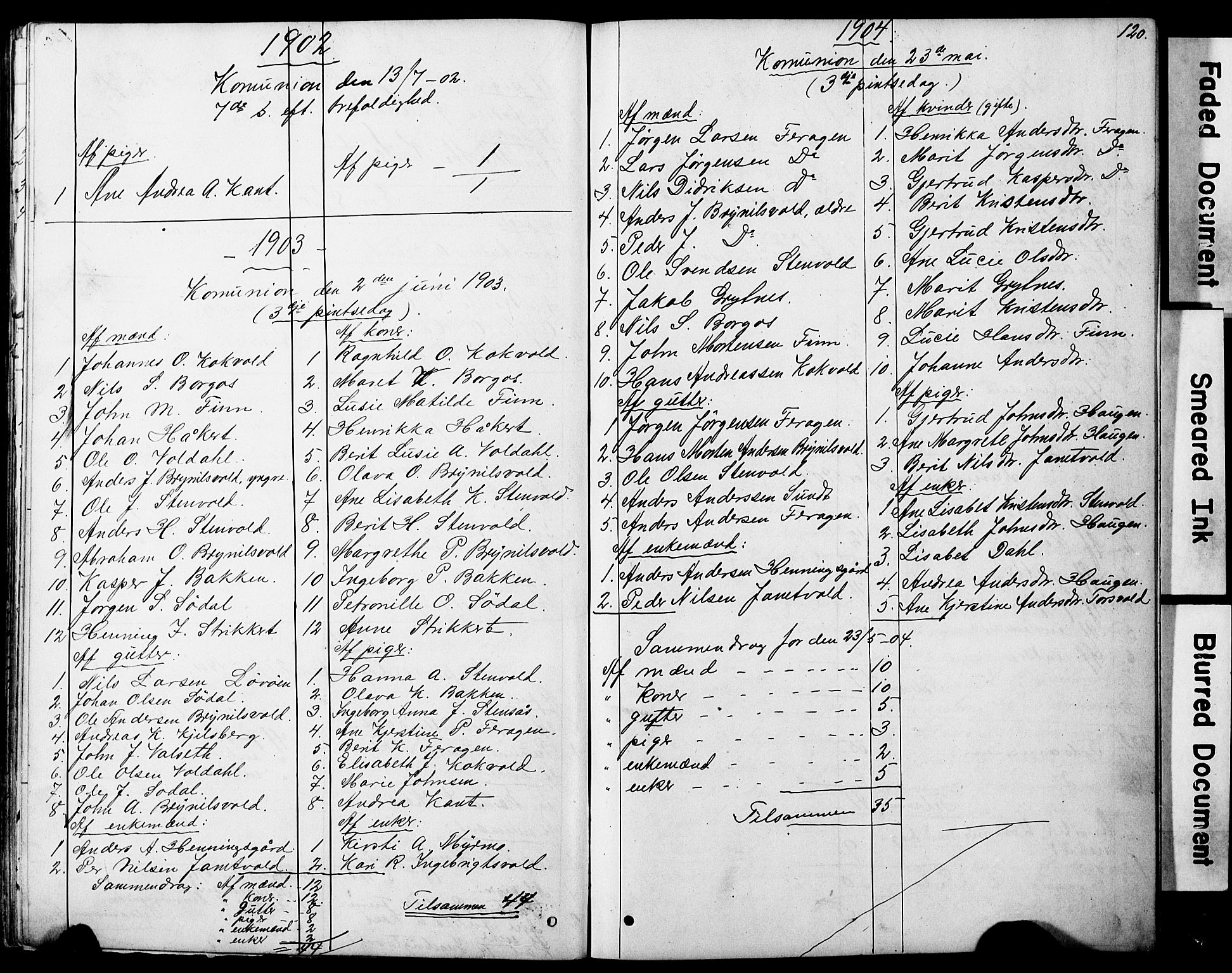 Ministerialprotokoller, klokkerbøker og fødselsregistre - Sør-Trøndelag, SAT/A-1456/683/L0949: Parish register (copy) no. 683C01, 1880-1896, p. 120