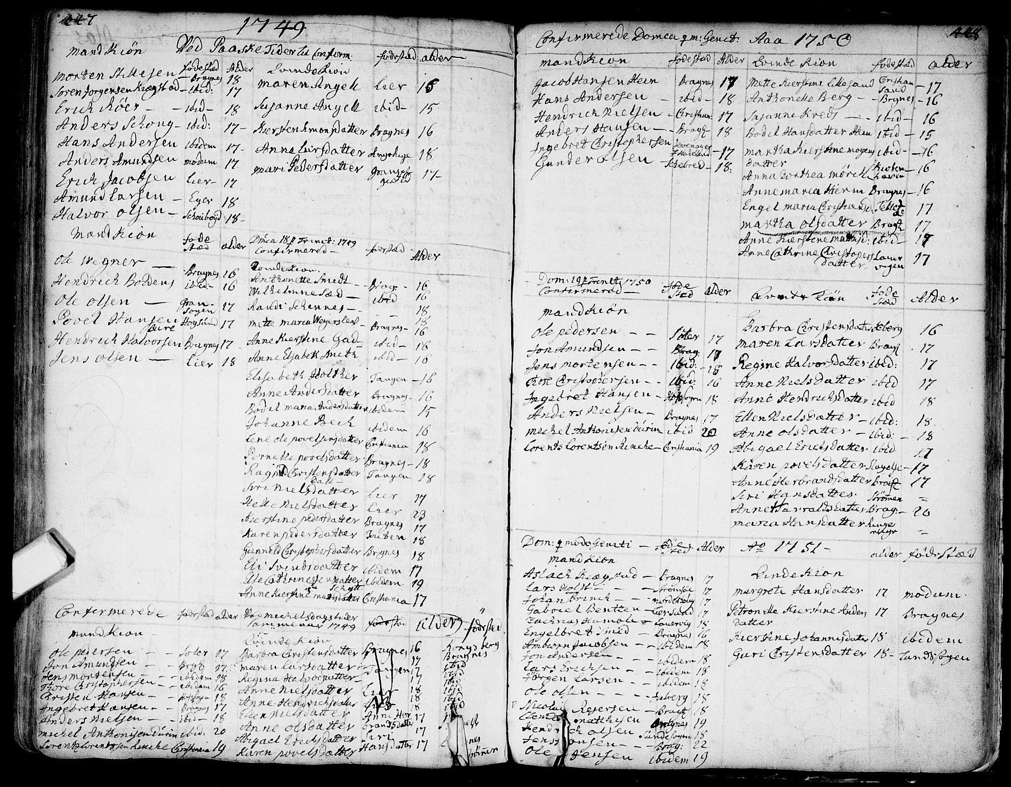Bragernes kirkebøker, SAKO/A-6/F/Fa/L0004: Parish register (official) no. I 4, 1734-1759, p. 447-448