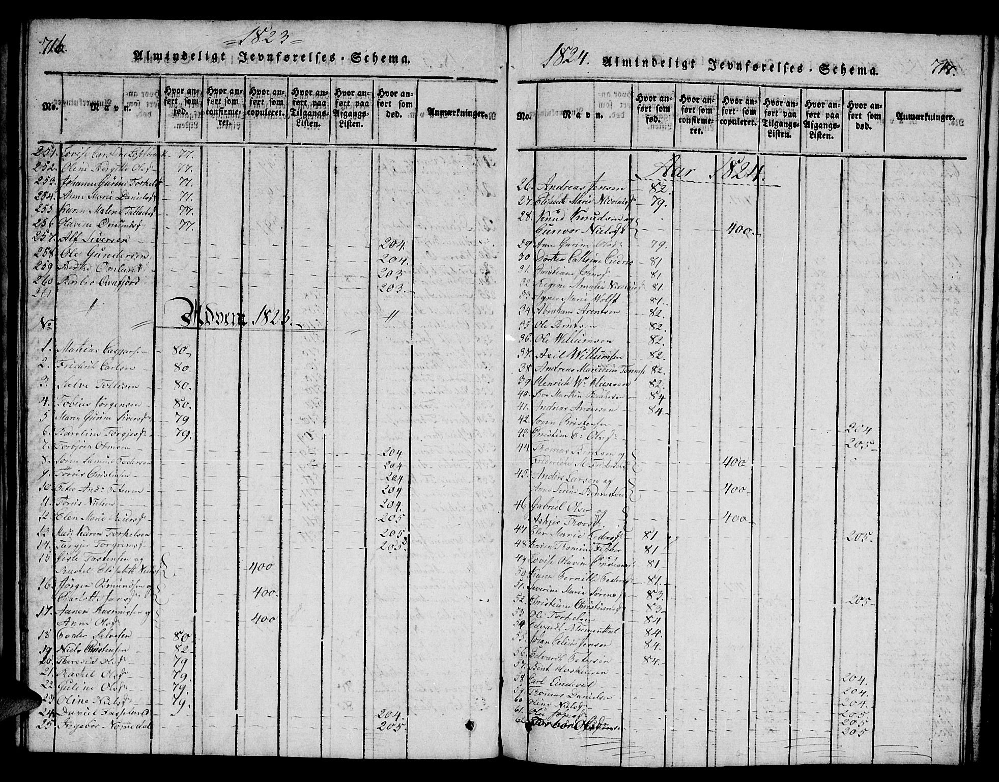 Mandal sokneprestkontor, AV/SAK-1111-0030/F/Fb/Fba/L0001: Parish register (copy) no. B 1, 1818-1830, p. 716-717