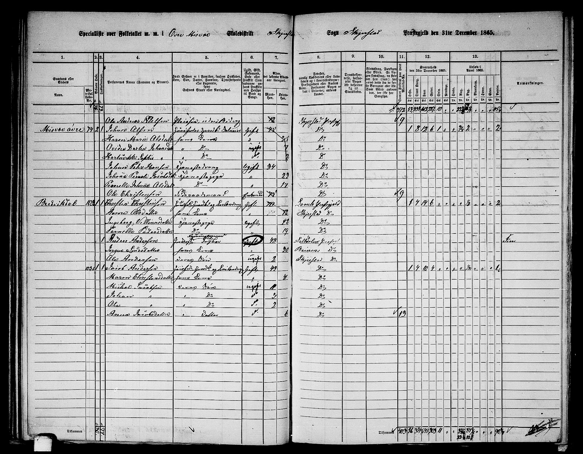 RA, 1865 census for Skjerstad, 1865, p. 69