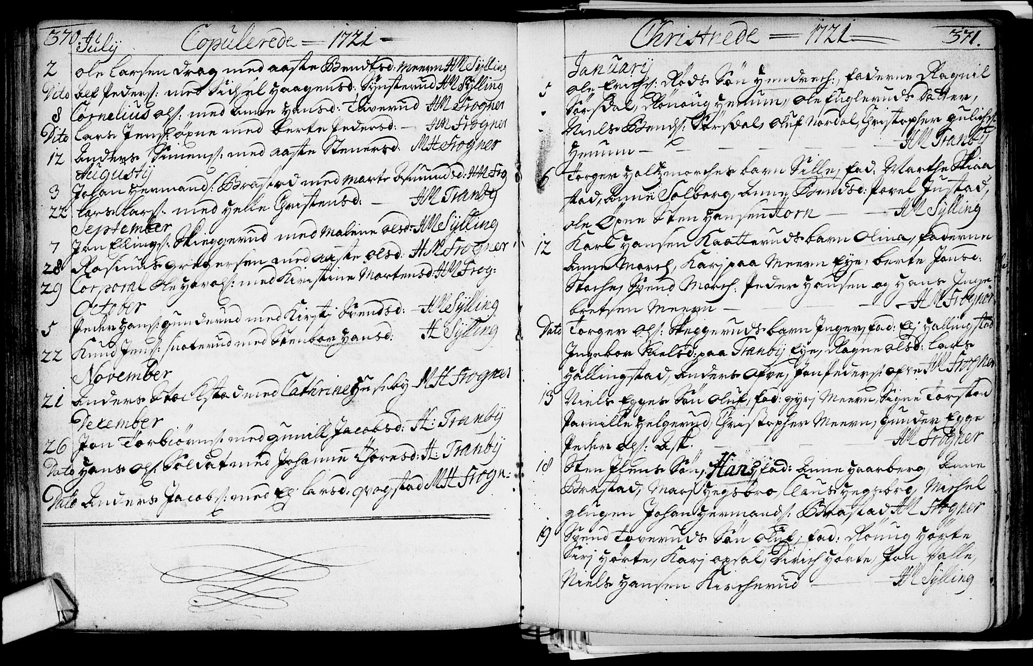 Lier kirkebøker, AV/SAKO-A-230/F/Fa/L0002: Parish register (official) no. I 2, 1701-1726, p. 370-371