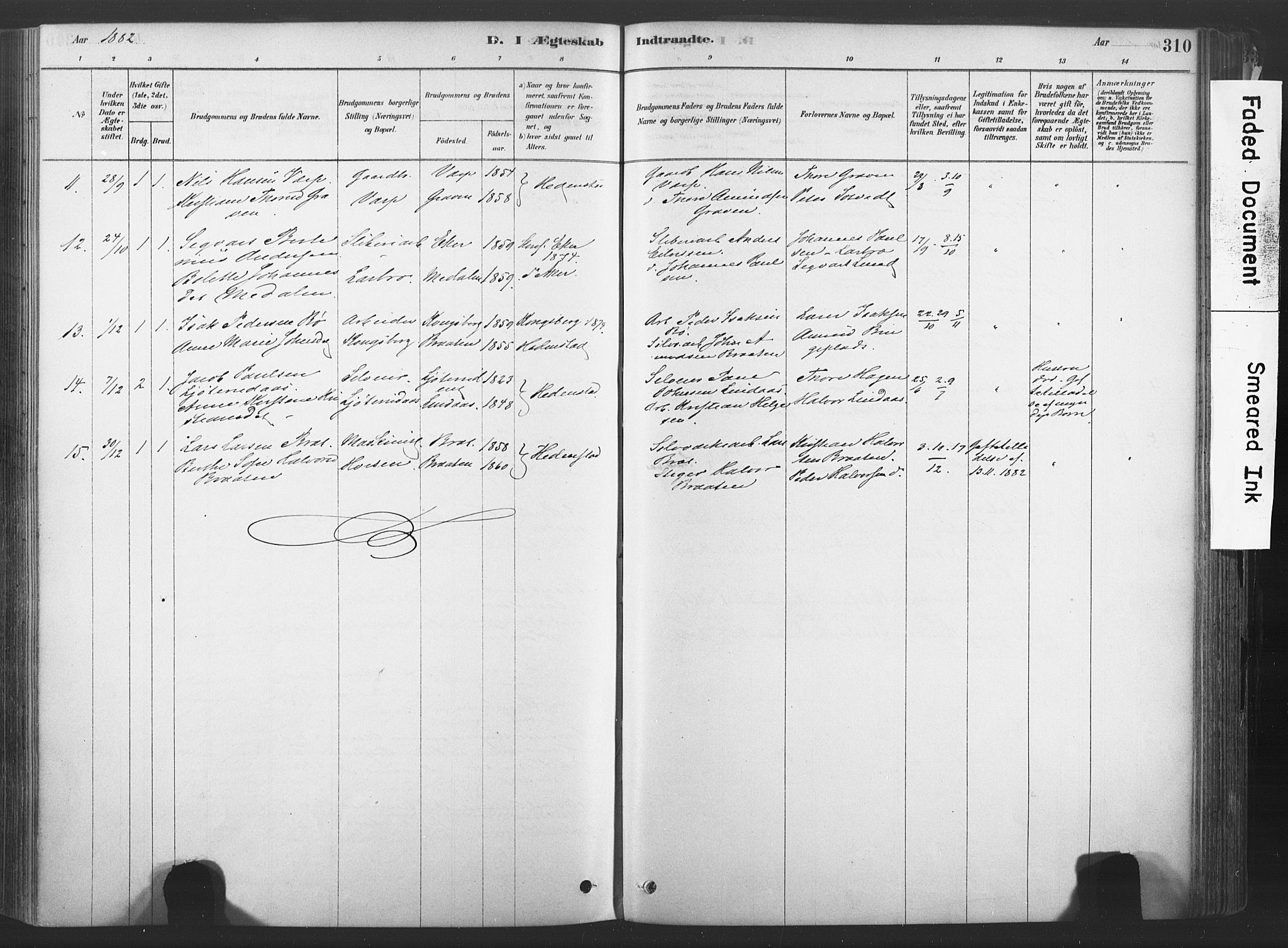 Sandsvær kirkebøker, AV/SAKO-A-244/F/Fd/L0001: Parish register (official) no. IV 1, 1878-1906, p. 310