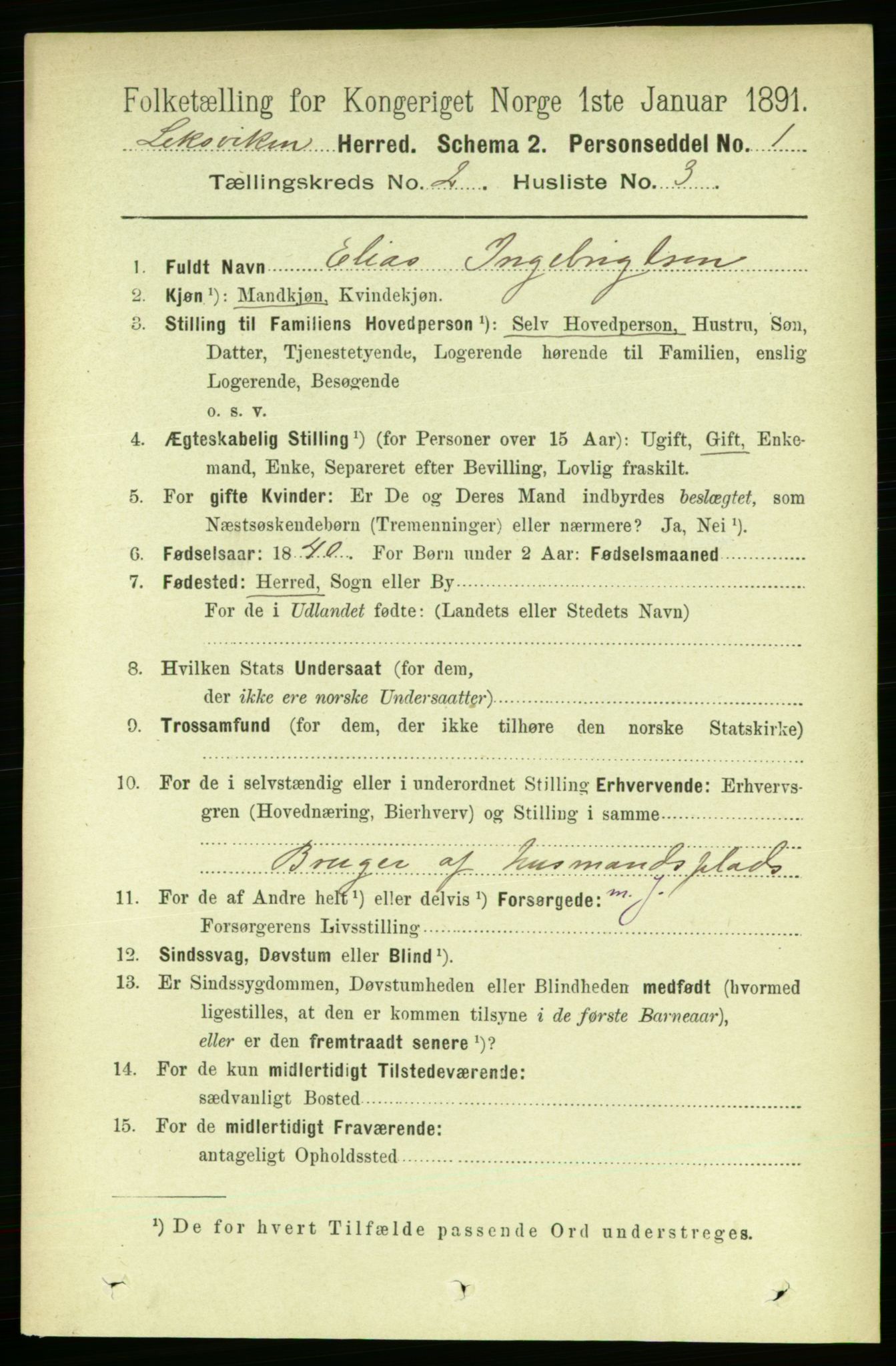 RA, 1891 census for 1718 Leksvik, 1891, p. 686