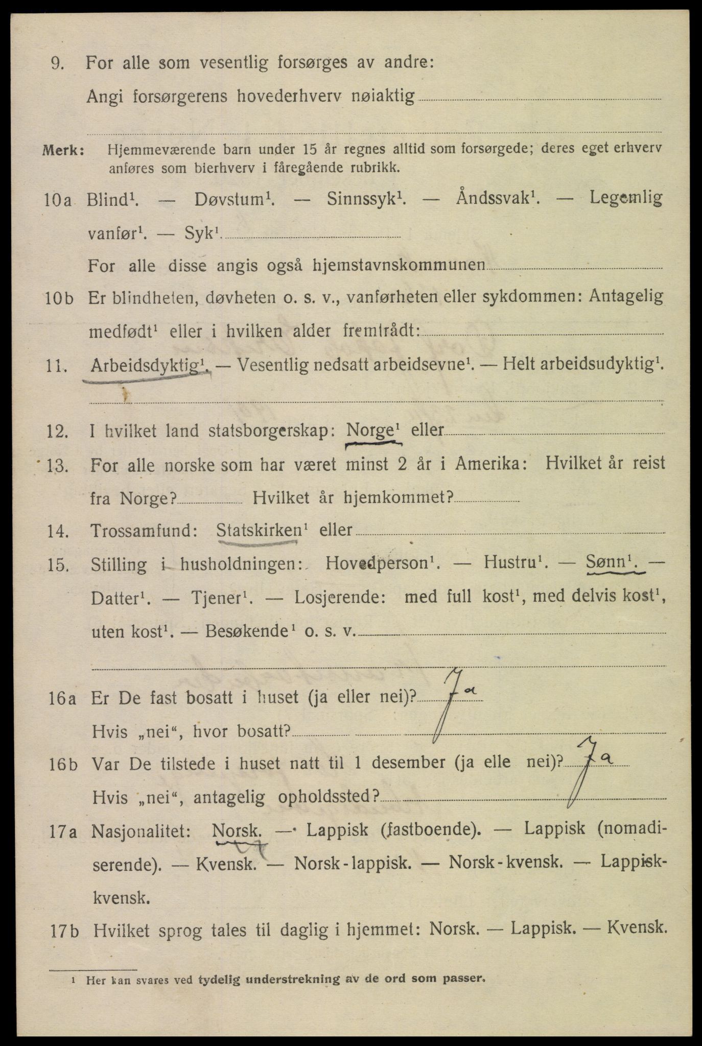 SAT, 1920 census for Narvik, 1920, p. 7515