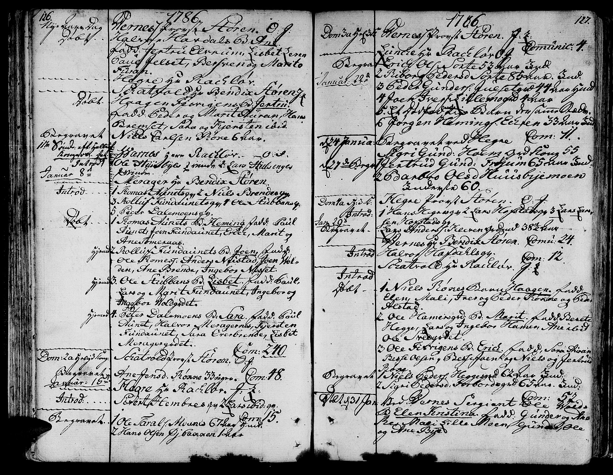 Ministerialprotokoller, klokkerbøker og fødselsregistre - Nord-Trøndelag, SAT/A-1458/709/L0059: Parish register (official) no. 709A06, 1781-1797, p. 126-127