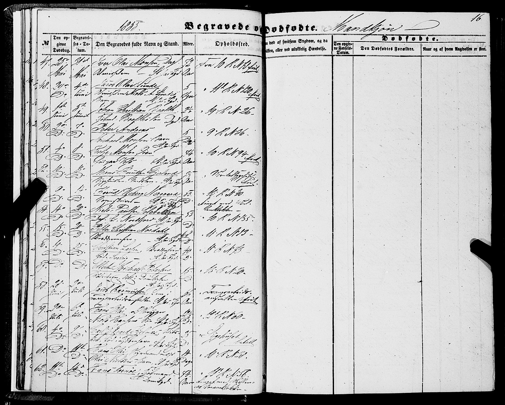 Domkirken sokneprestembete, SAB/A-74801/H/Haa/L0041: Parish register (official) no. E 2, 1853-1863, p. 16