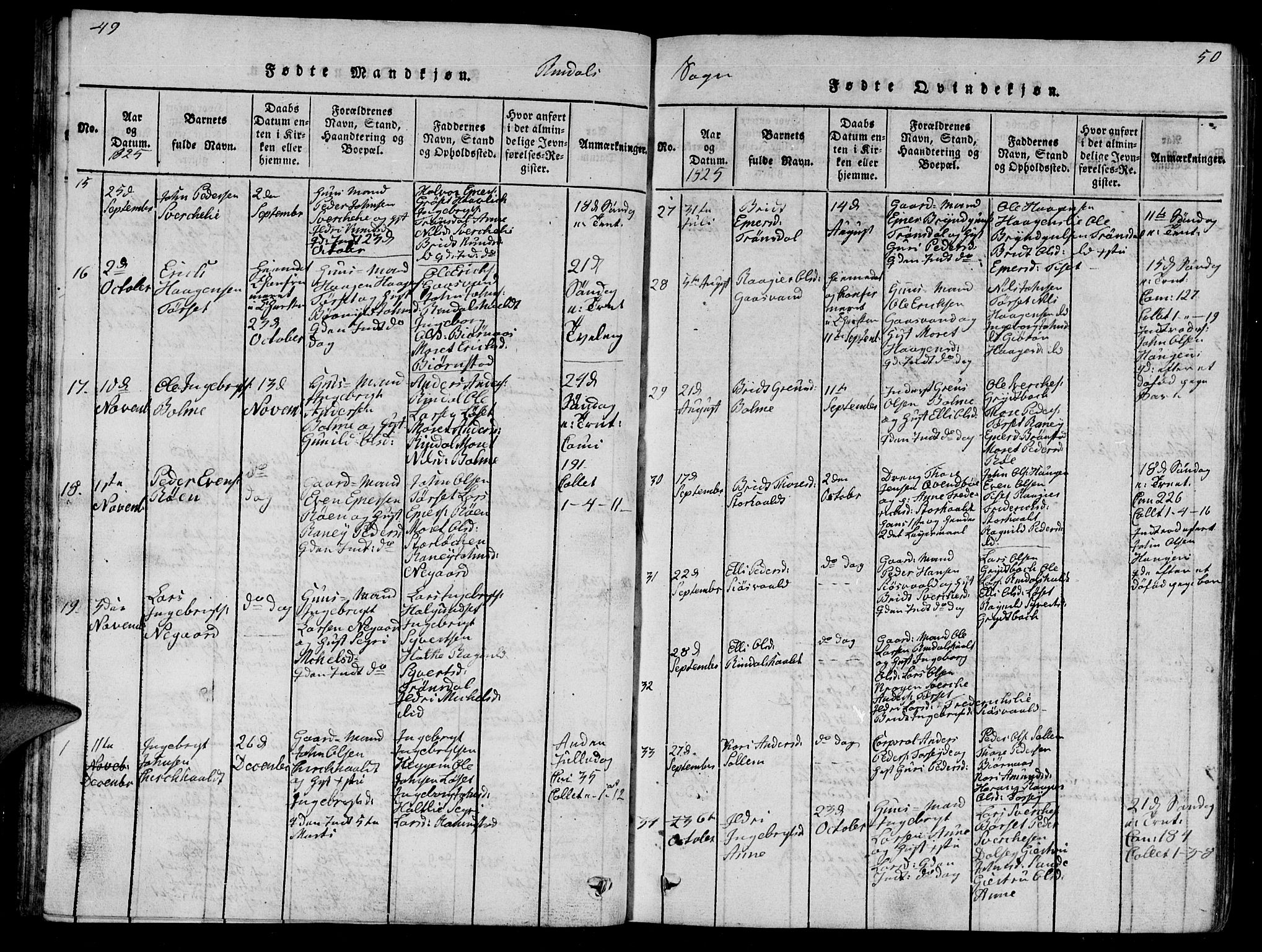 Ministerialprotokoller, klokkerbøker og fødselsregistre - Møre og Romsdal, AV/SAT-A-1454/595/L1050: Parish register (copy) no. 595C02, 1819-1834, p. 49-50