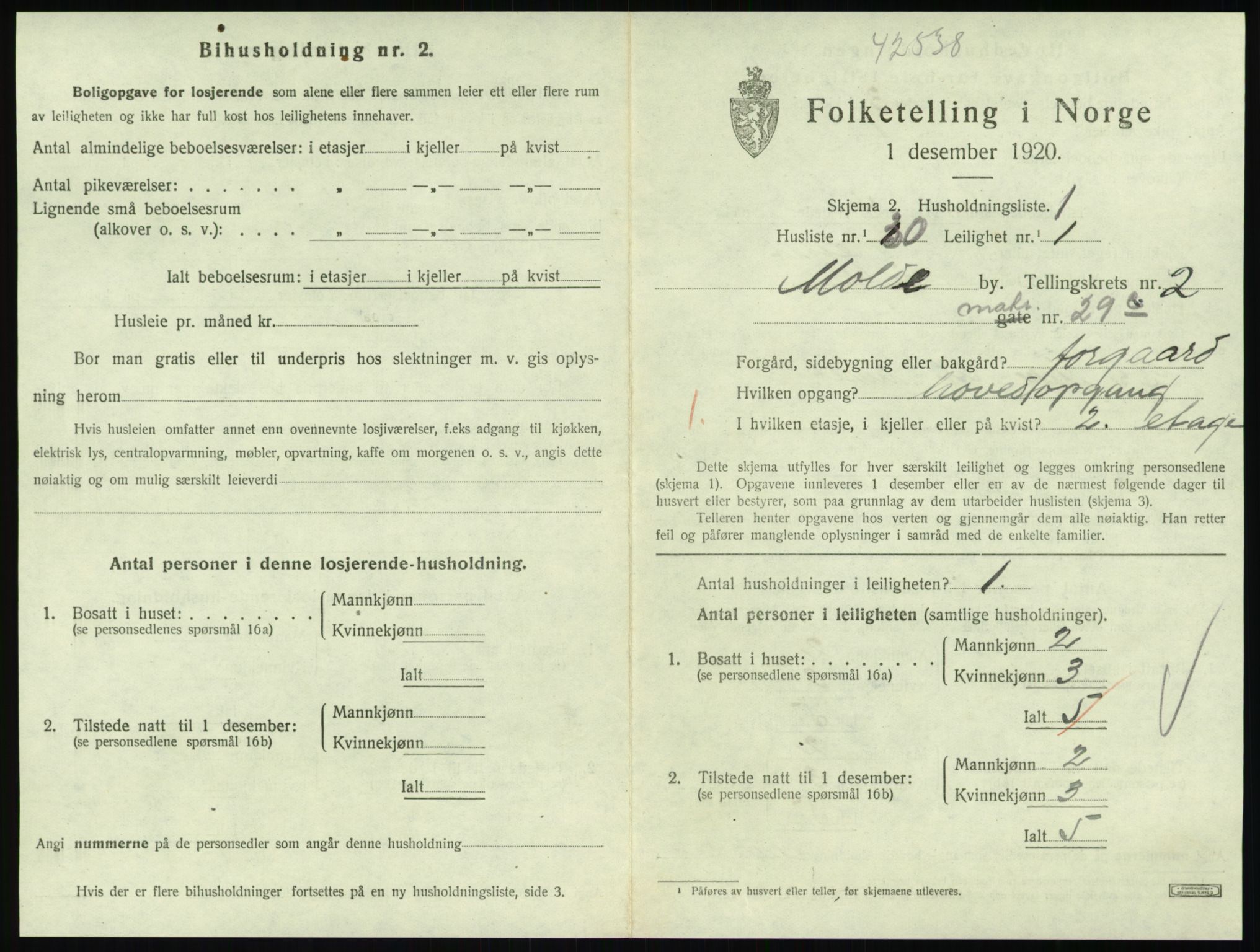 SAT, 1920 census for Molde, 1920, p. 1027