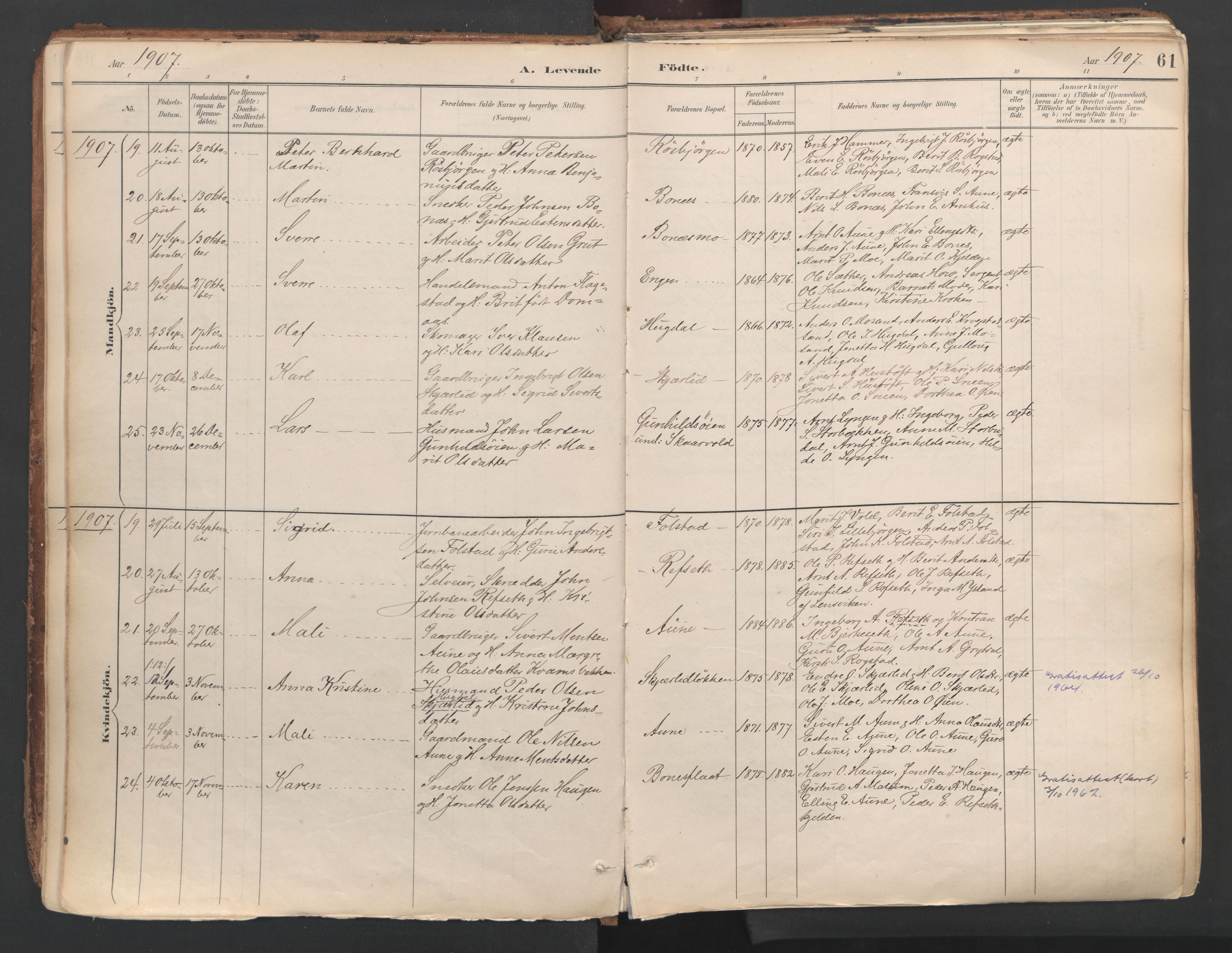 Ministerialprotokoller, klokkerbøker og fødselsregistre - Sør-Trøndelag, SAT/A-1456/687/L1004: Parish register (official) no. 687A10, 1891-1923, p. 61
