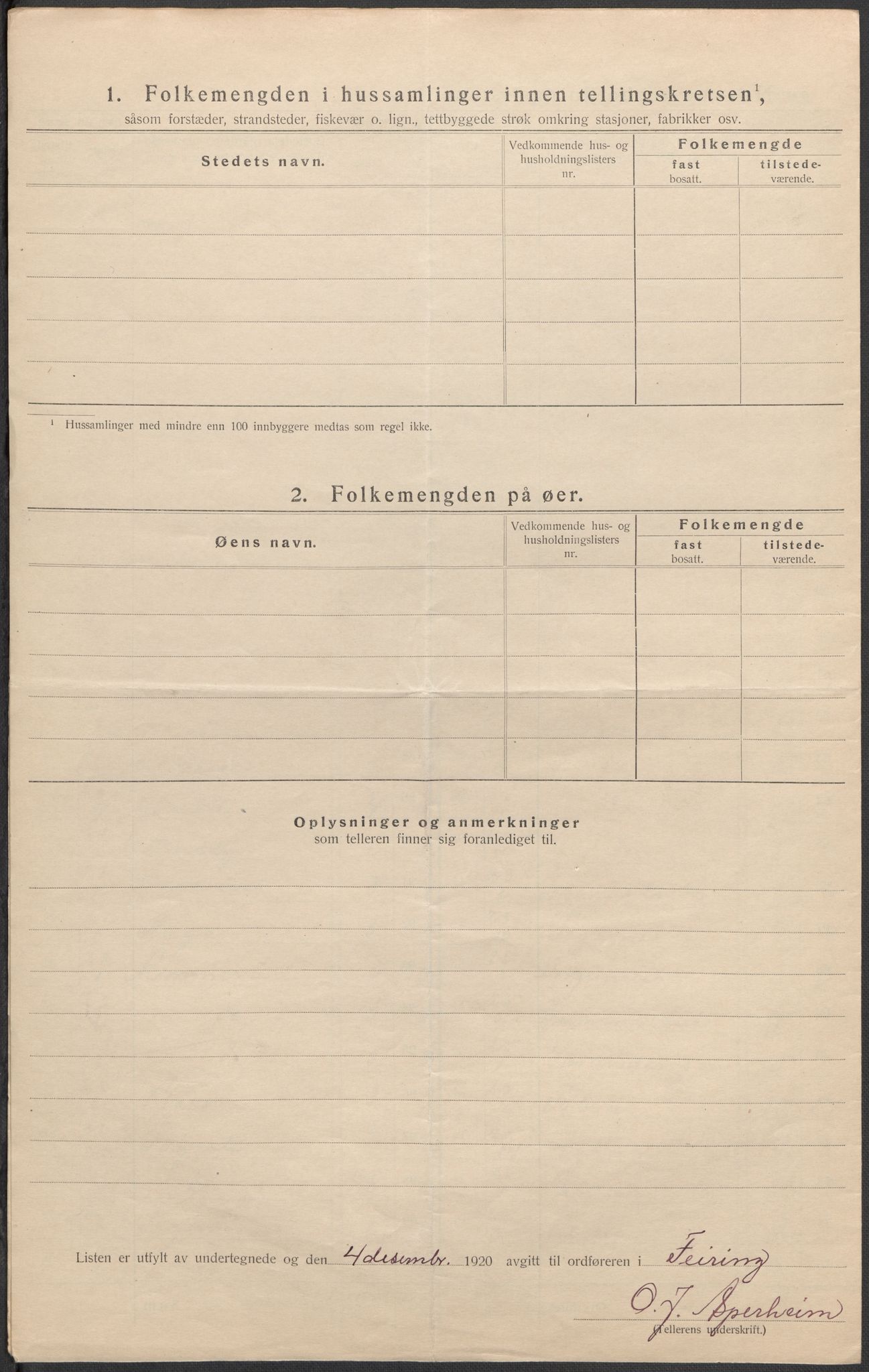 SAO, 1920 census for Feiring, 1920, p. 11