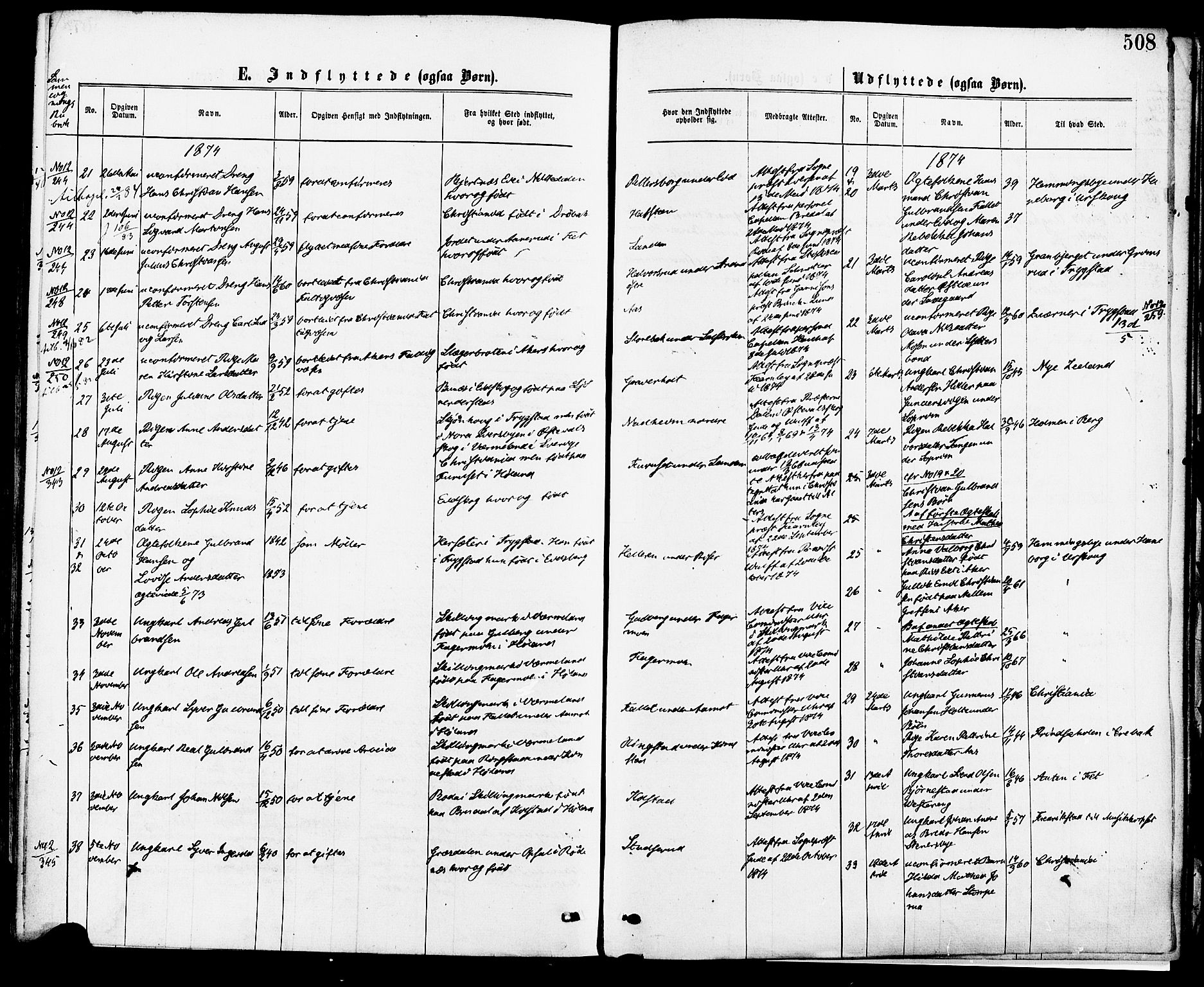 Høland prestekontor Kirkebøker, AV/SAO-A-10346a/F/Fa/L0012.a: Parish register (official) no. I 12A, 1869-1879, p. 508