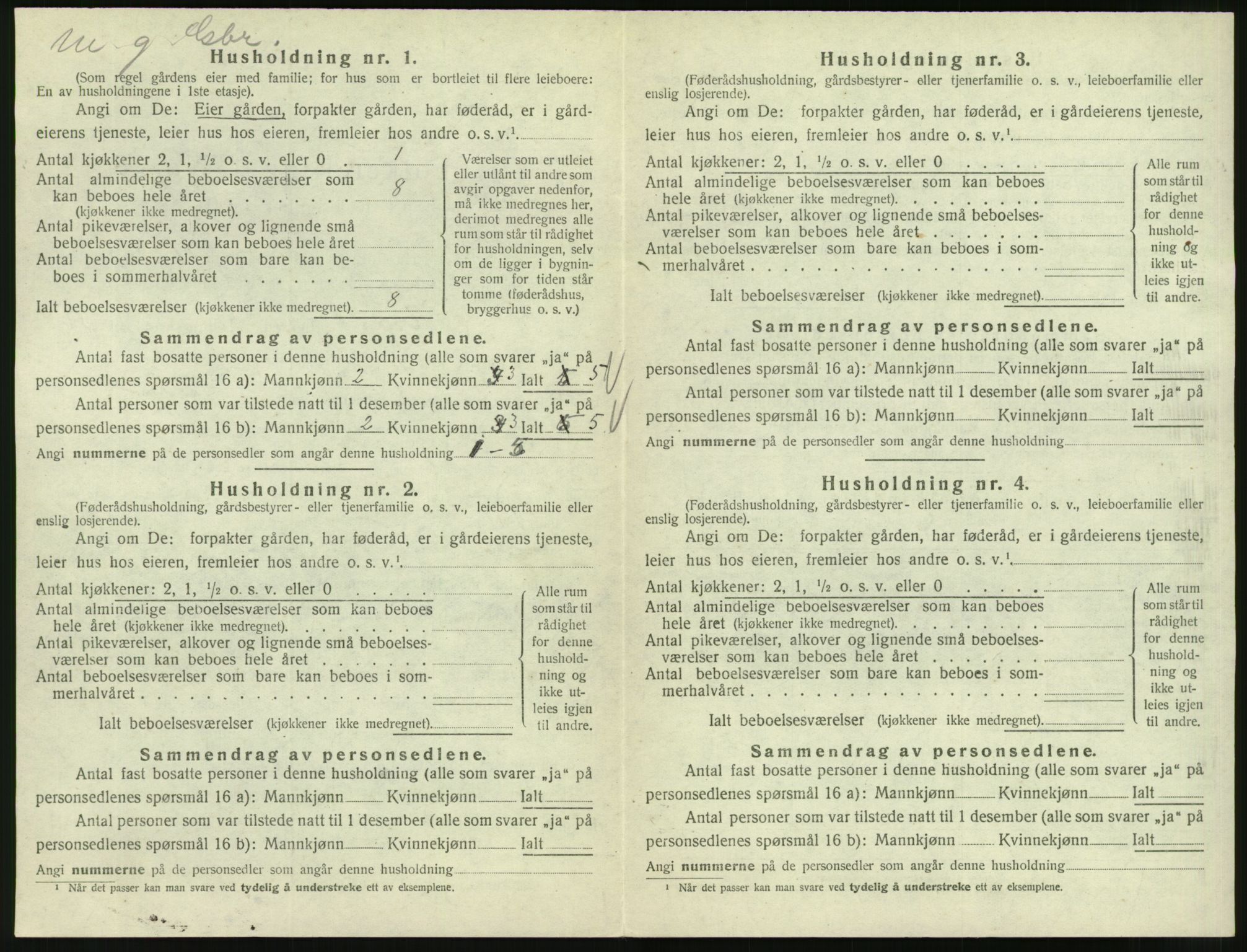 SAT, 1920 census for Veøy, 1920, p. 206