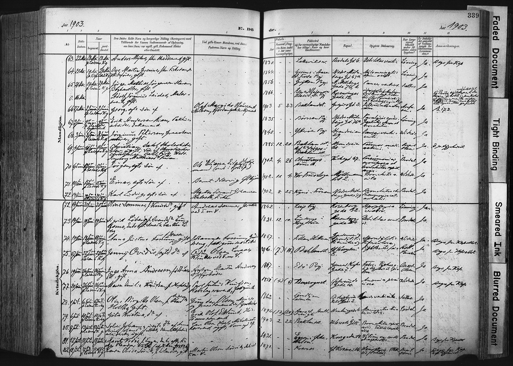 Ministerialprotokoller, klokkerbøker og fødselsregistre - Sør-Trøndelag, SAT/A-1456/604/L0201: Parish register (official) no. 604A21, 1901-1911, p. 339