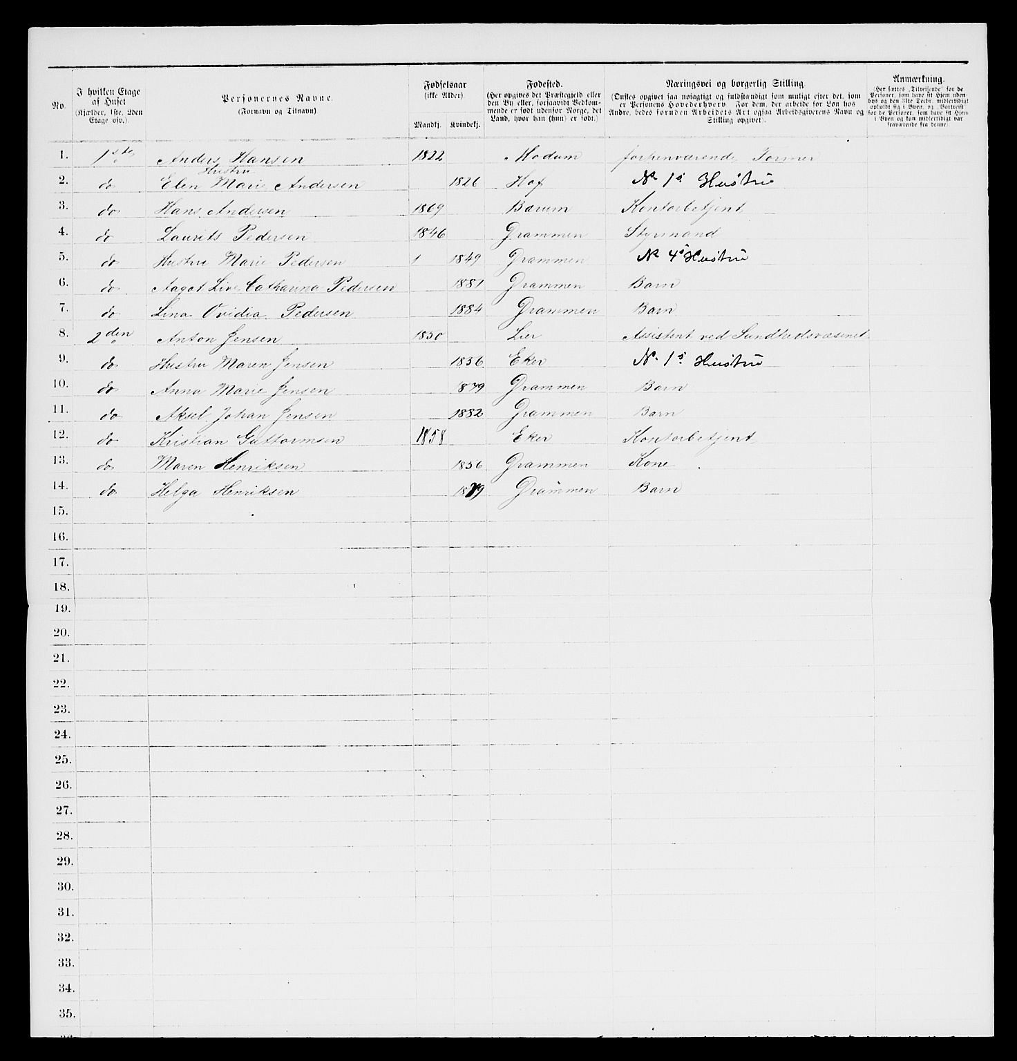 SAKO, 1885 census for 0602 Drammen, 1885, p. 373