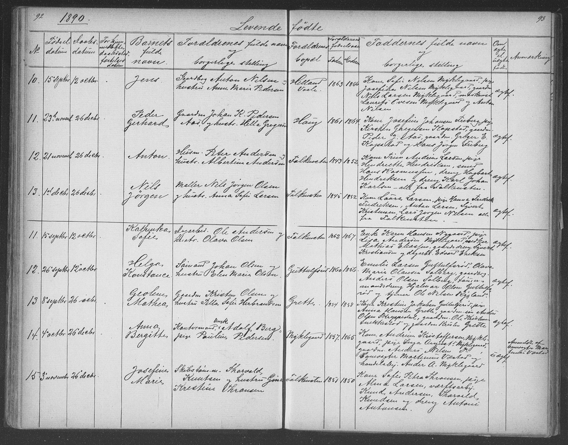 Borre kirkebøker, AV/SAKO-A-338/G/Gb/L0002: Parish register (copy) no. II 2, 1878-1892, p. 92-93