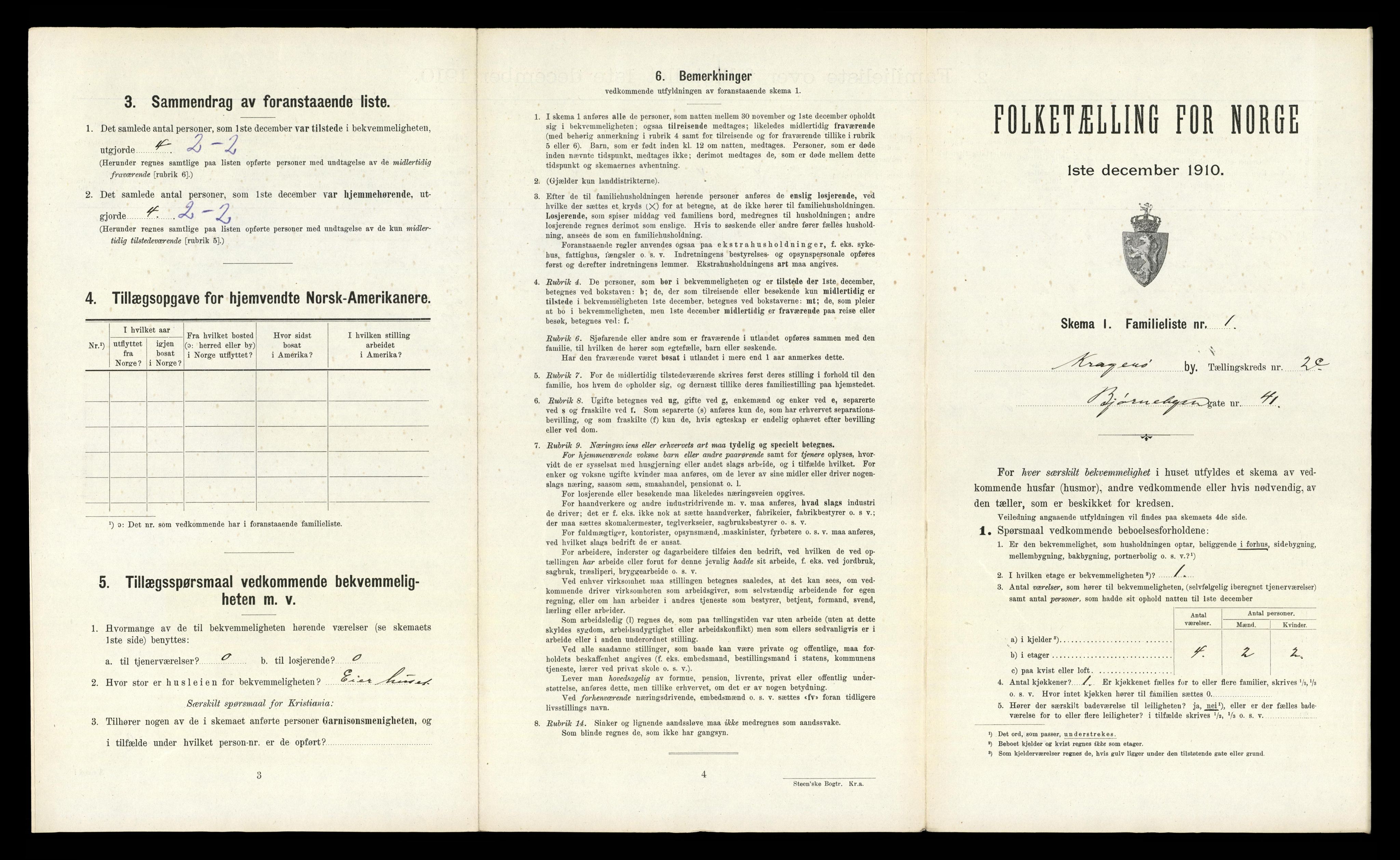 RA, 1910 census for Kragerø, 1910, p. 2704