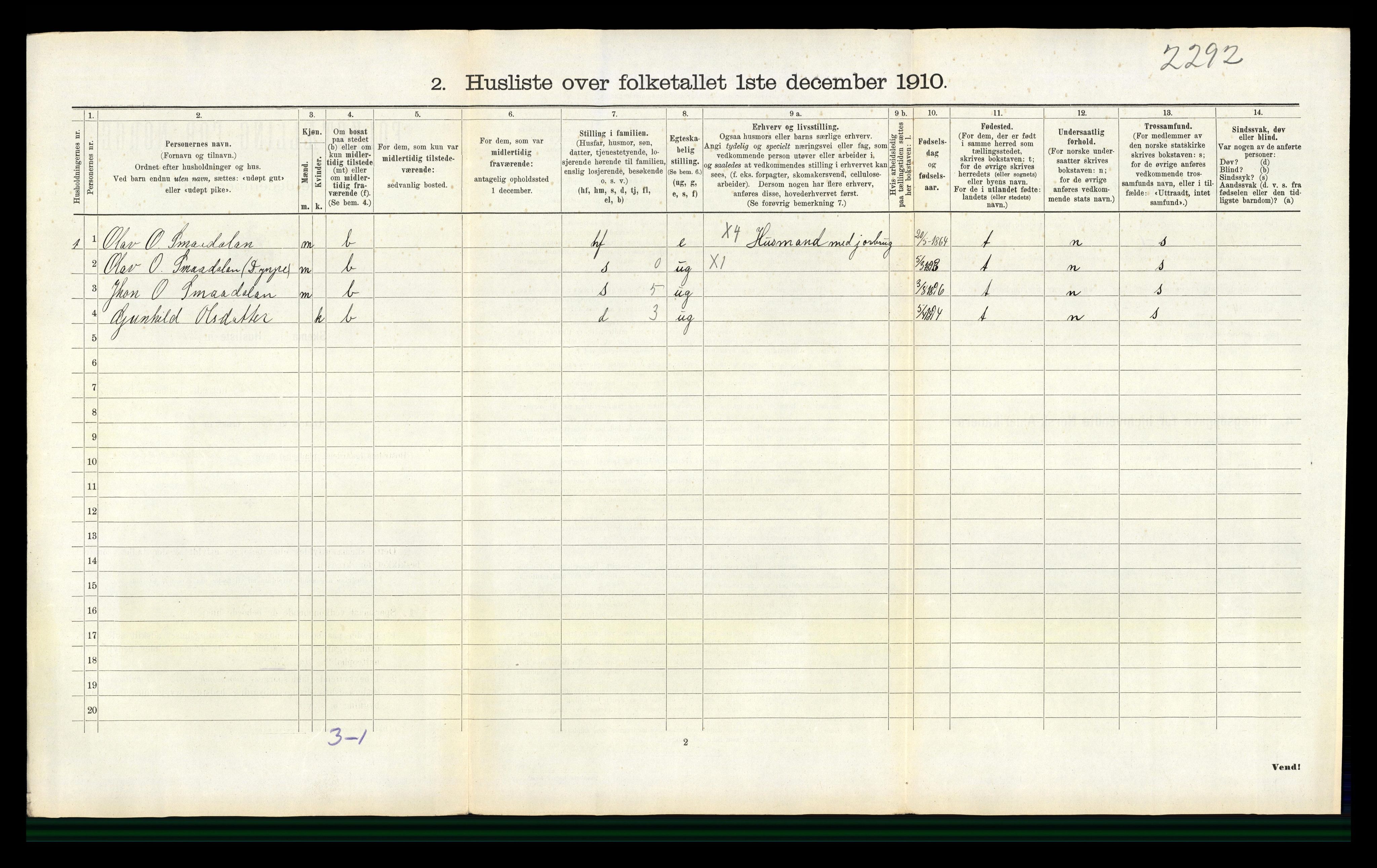 RA, 1910 census for Seljord, 1910, p. 926