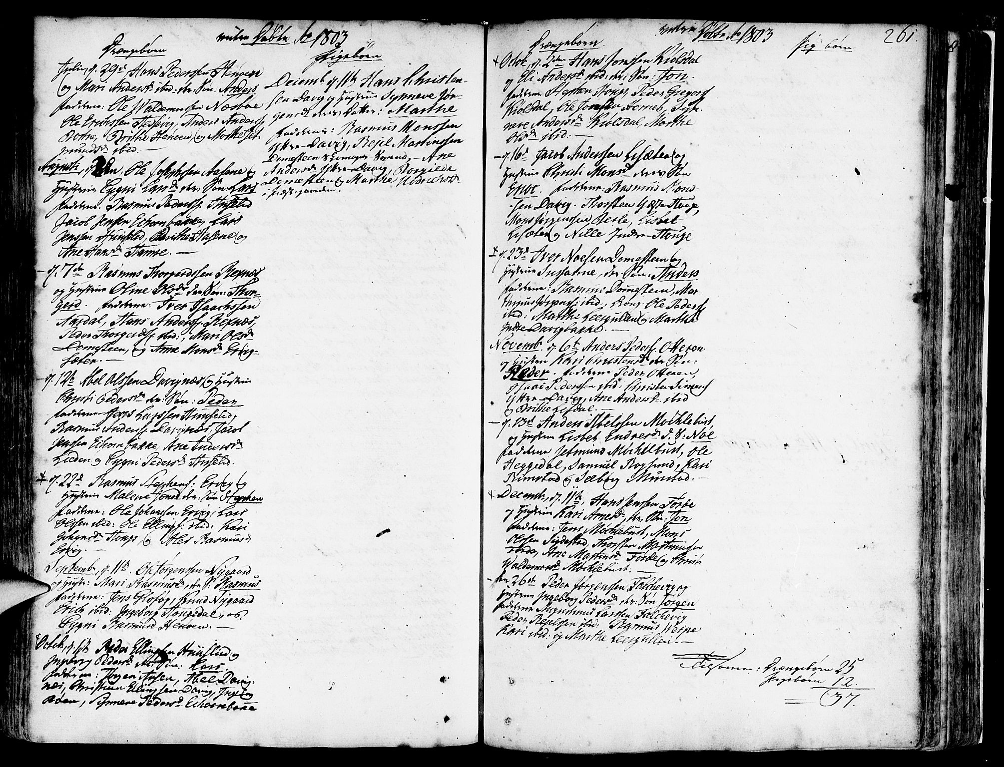 Davik sokneprestembete, AV/SAB-A-79701/H/Haa/Haaa/L0002: Parish register (official) no. A 2, 1742-1816, p. 261