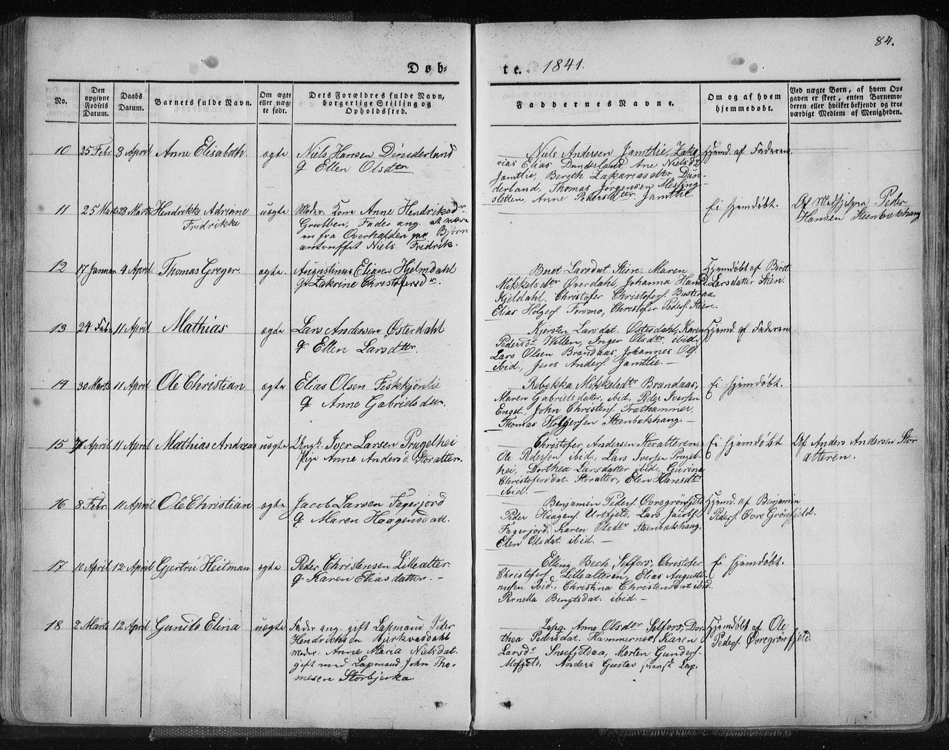 Ministerialprotokoller, klokkerbøker og fødselsregistre - Nordland, AV/SAT-A-1459/827/L0390: Parish register (official) no. 827A02, 1826-1841, p. 84