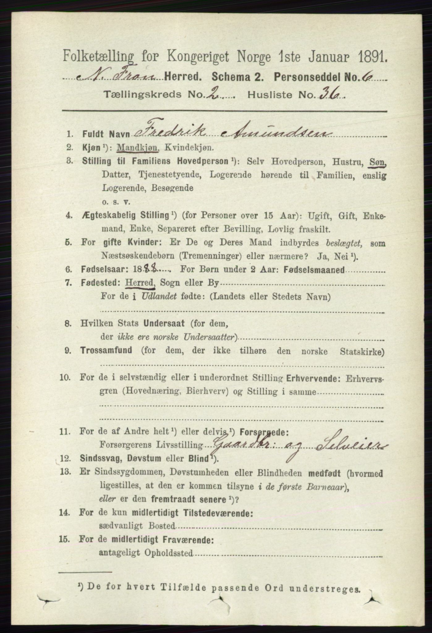 RA, 1891 census for 0518 Nord-Fron, 1891, p. 570