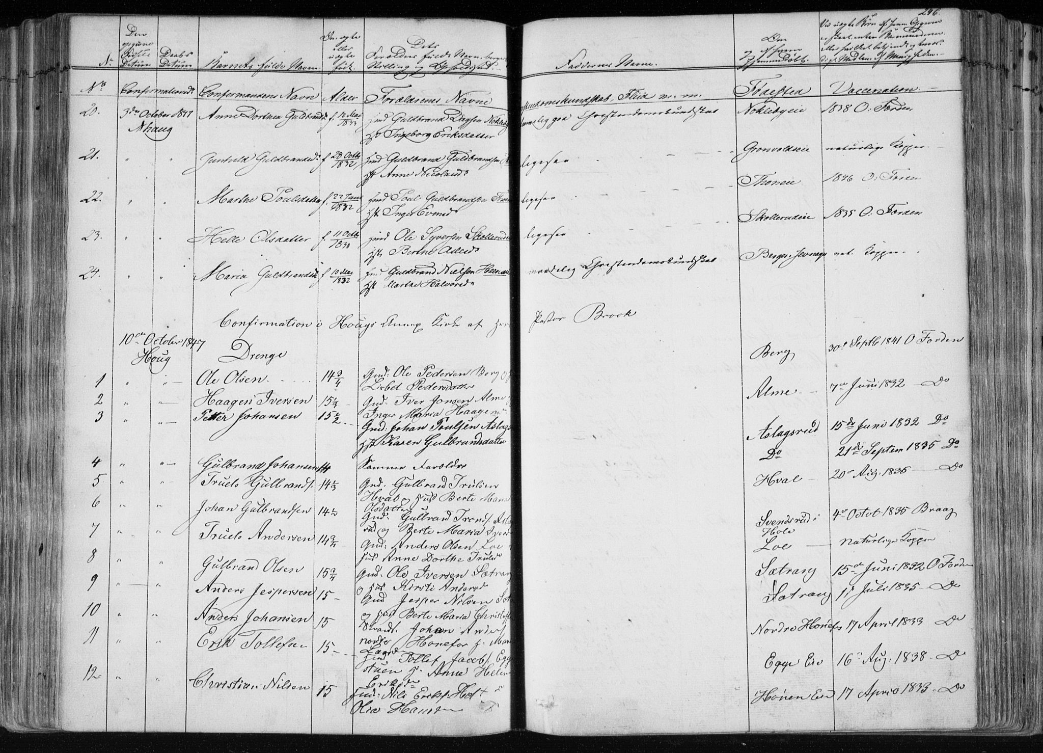 Norderhov kirkebøker, AV/SAKO-A-237/F/Fa/L0010: Parish register (official) no. 10, 1837-1847, p. 246