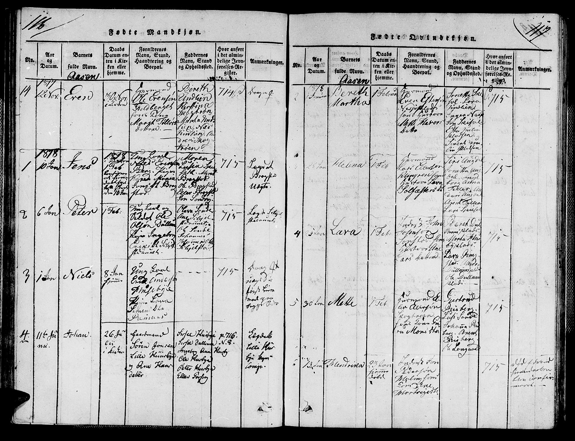 Ministerialprotokoller, klokkerbøker og fødselsregistre - Nord-Trøndelag, AV/SAT-A-1458/713/L0112: Parish register (official) no. 713A04 /2, 1817-1827, p. 116-117