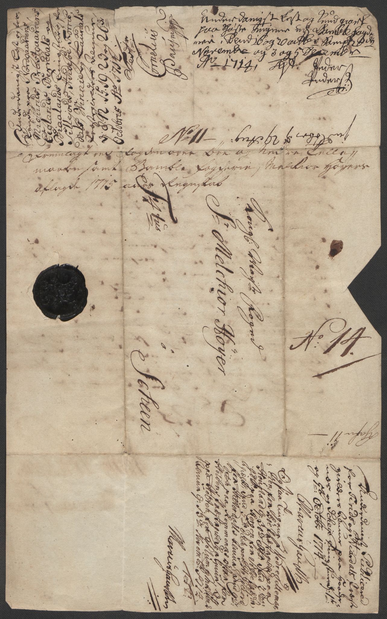 Rentekammeret inntil 1814, Reviderte regnskaper, Fogderegnskap, AV/RA-EA-4092/R36/L2127: Fogderegnskap Øvre og Nedre Telemark og Bamble, 1715, p. 168