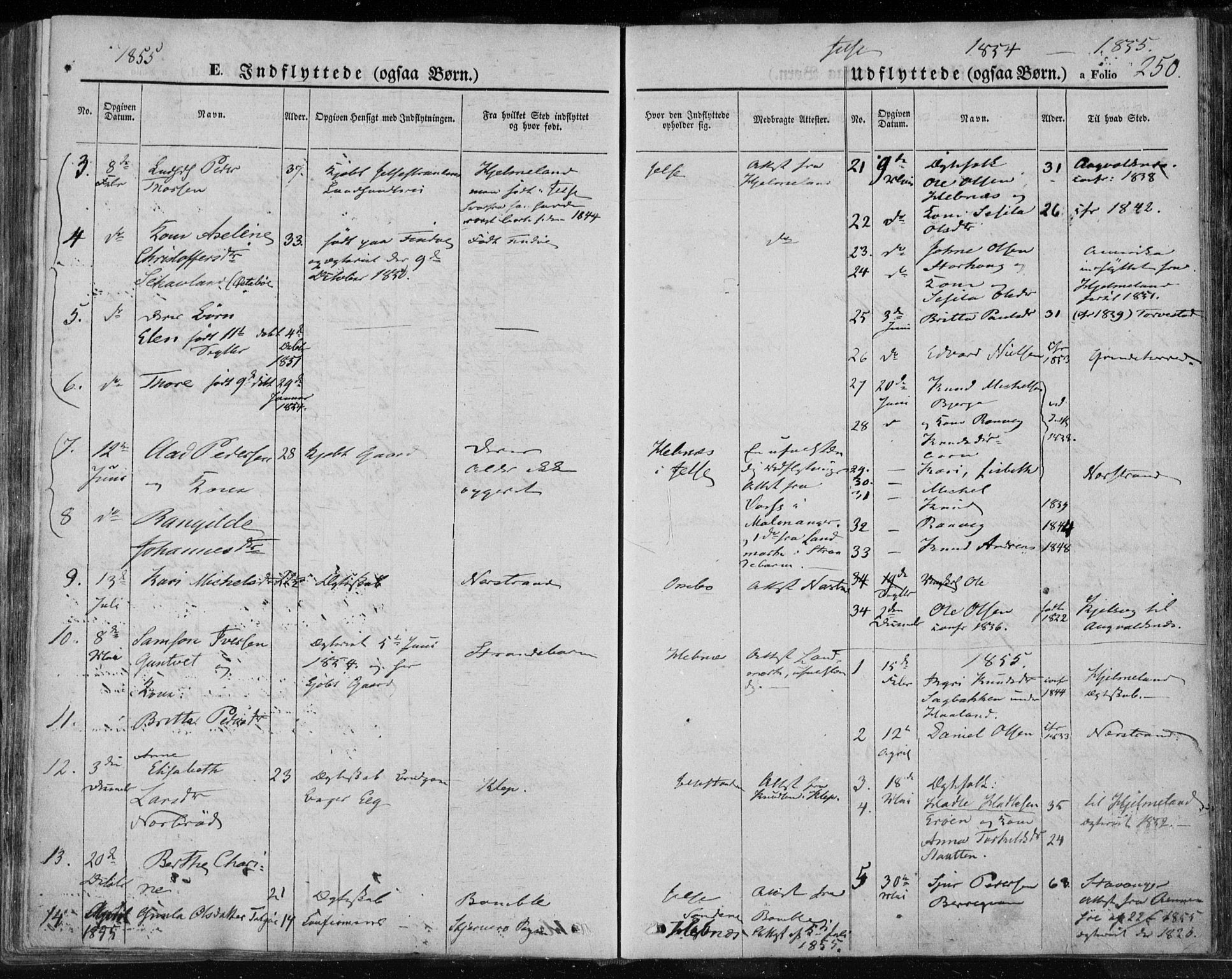 Jelsa sokneprestkontor, SAST/A-101842/01/IV: Parish register (official) no. A 7, 1854-1866, p. 250