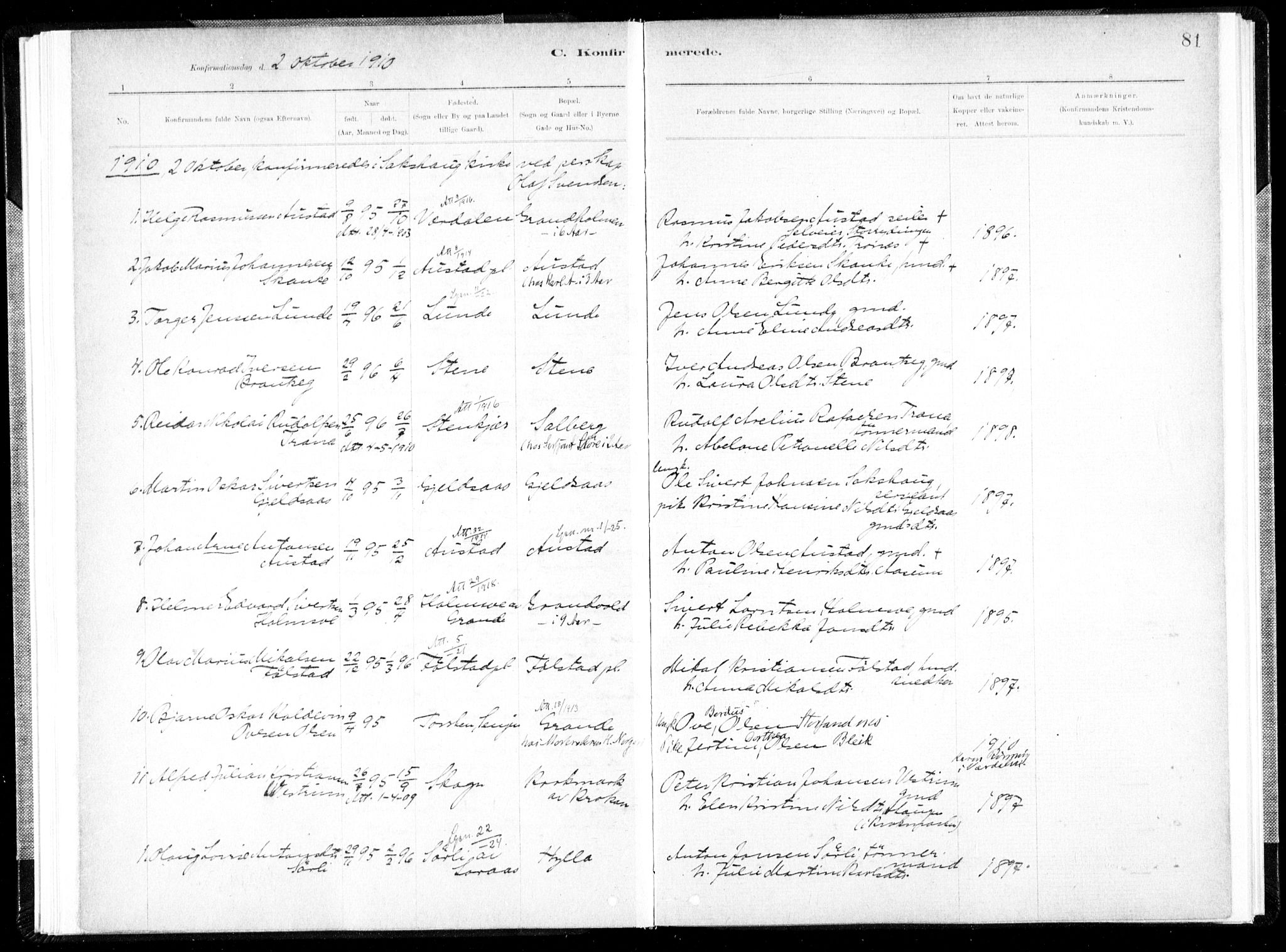 Ministerialprotokoller, klokkerbøker og fødselsregistre - Nord-Trøndelag, SAT/A-1458/731/L0309: Parish register (official) no. 731A01, 1879-1918, p. 81