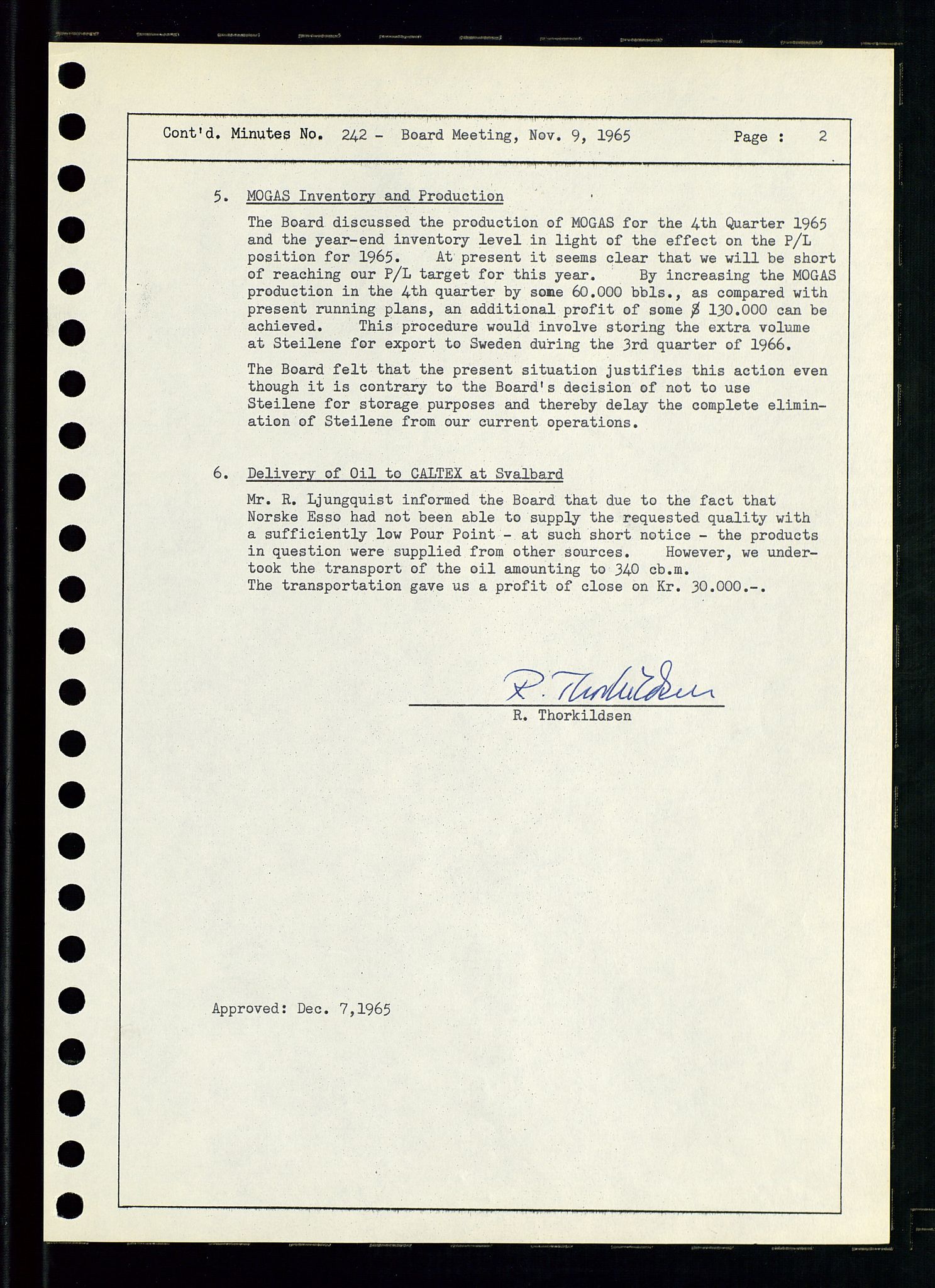 Pa 0982 - Esso Norge A/S, AV/SAST-A-100448/A/Aa/L0002/0001: Den administrerende direksjon Board minutes (styrereferater) / Den administrerende direksjon Board minutes (styrereferater), 1965, p. 25