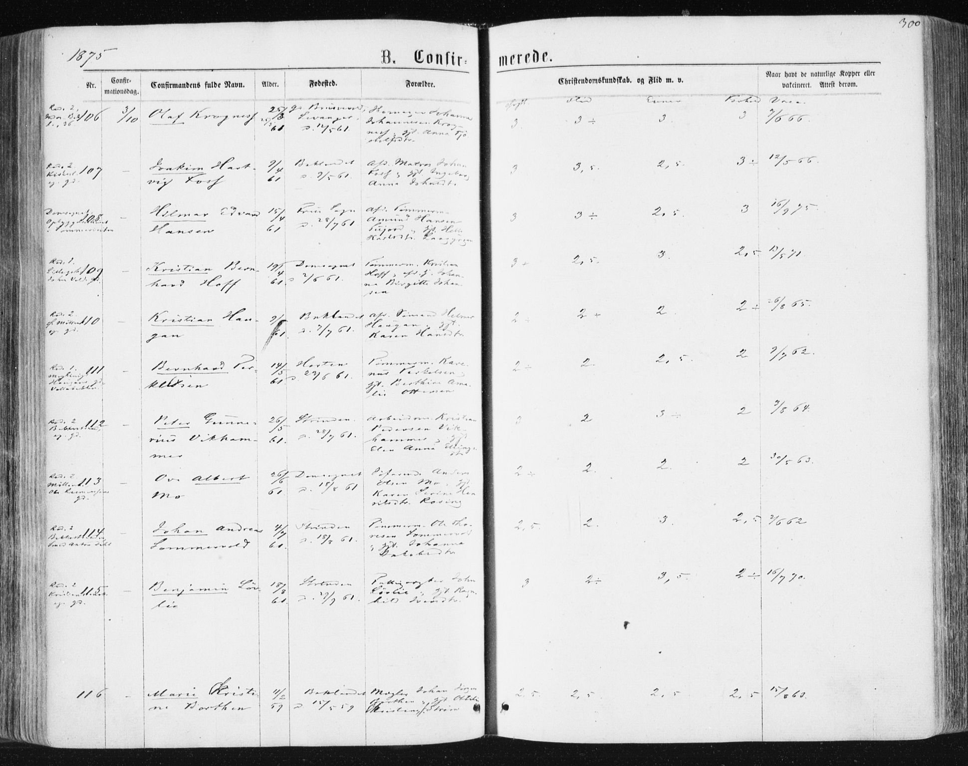 Ministerialprotokoller, klokkerbøker og fødselsregistre - Sør-Trøndelag, SAT/A-1456/604/L0186: Parish register (official) no. 604A07, 1866-1877, p. 300