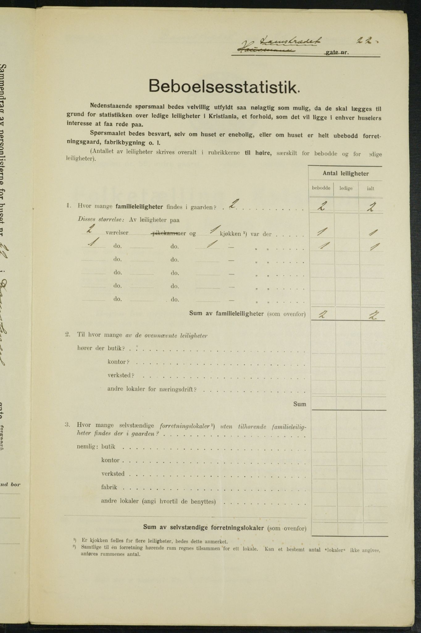 OBA, Municipal Census 1914 for Kristiania, 1914, p. 14699