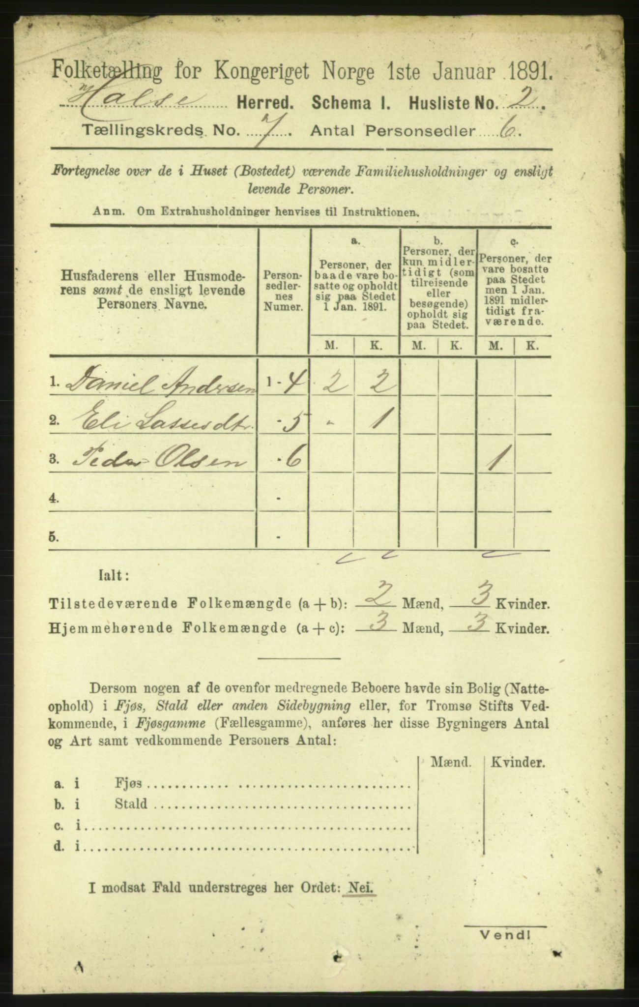 RA, 1891 census for 1571 Halsa, 1891, p. 1755