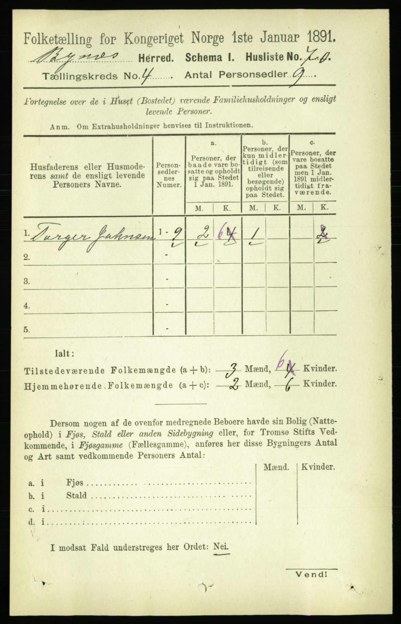 RA, 1891 census for 1655 Byneset, 1891, p. 1578