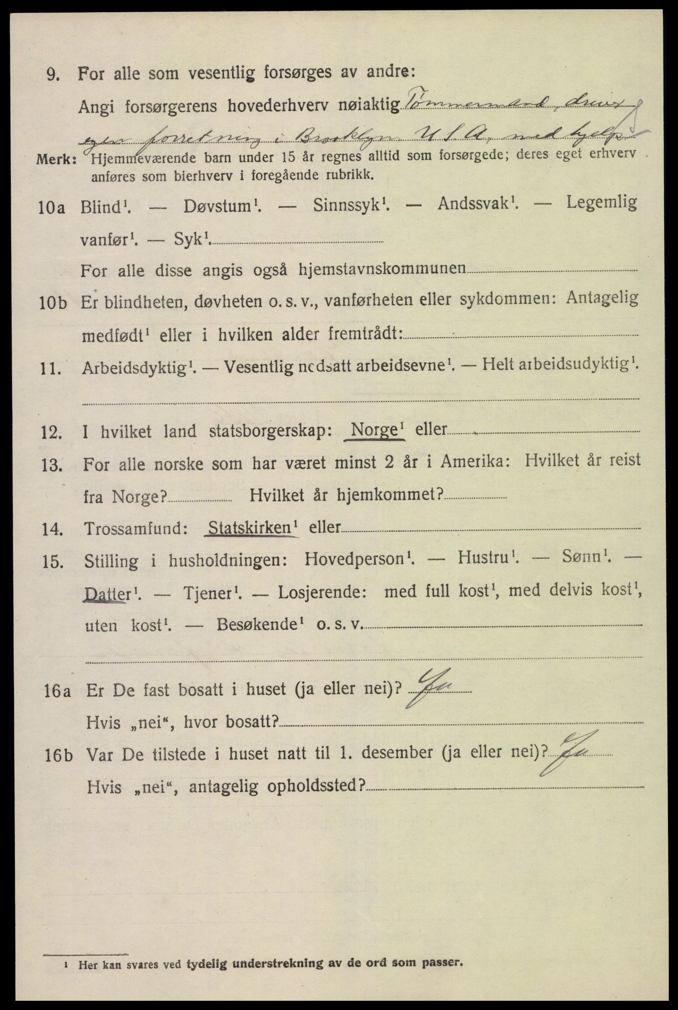 SAK, 1920 census for Tromøy, 1920, p. 5356