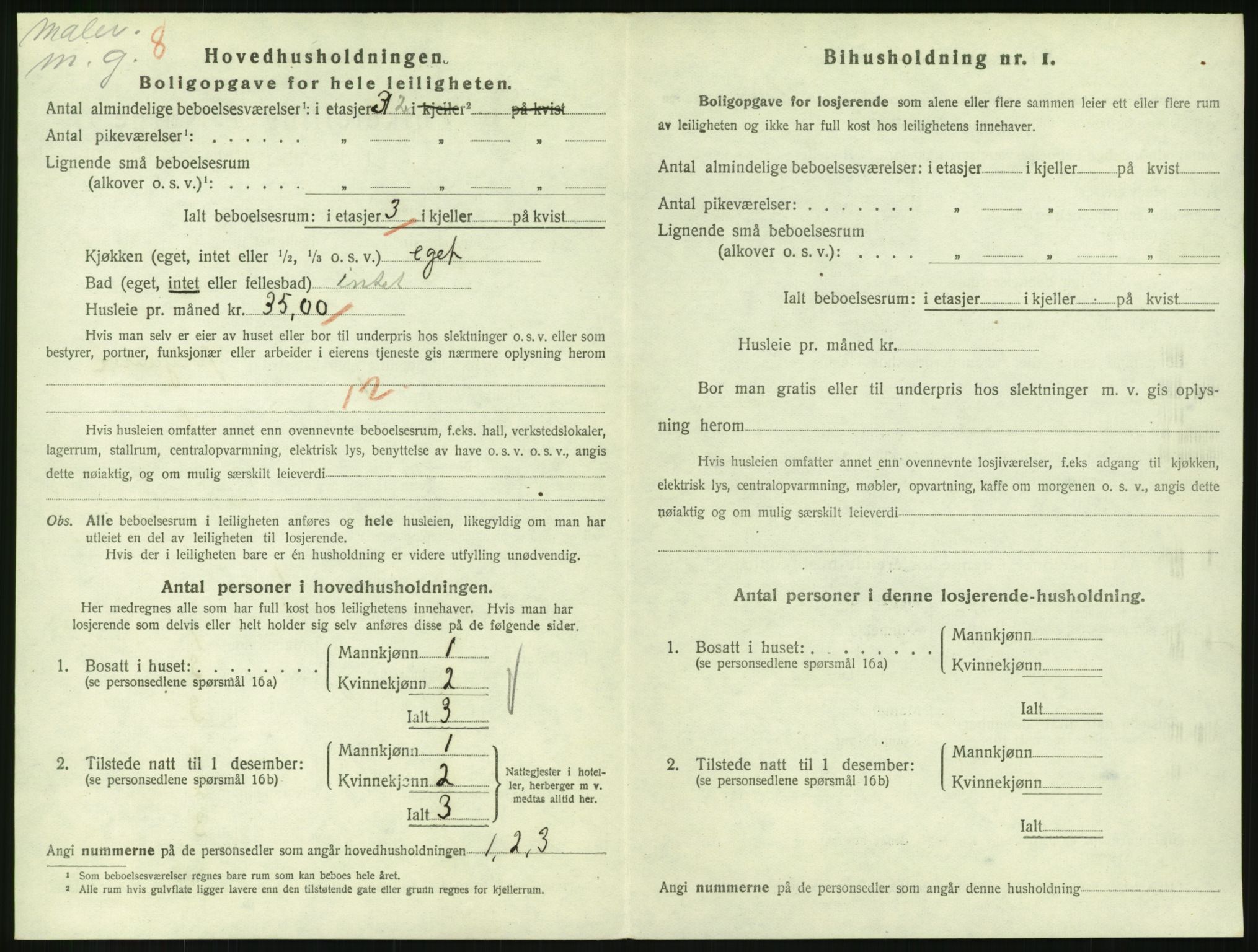 SAH, 1920 census for Lillehammer, 1920, p. 2013