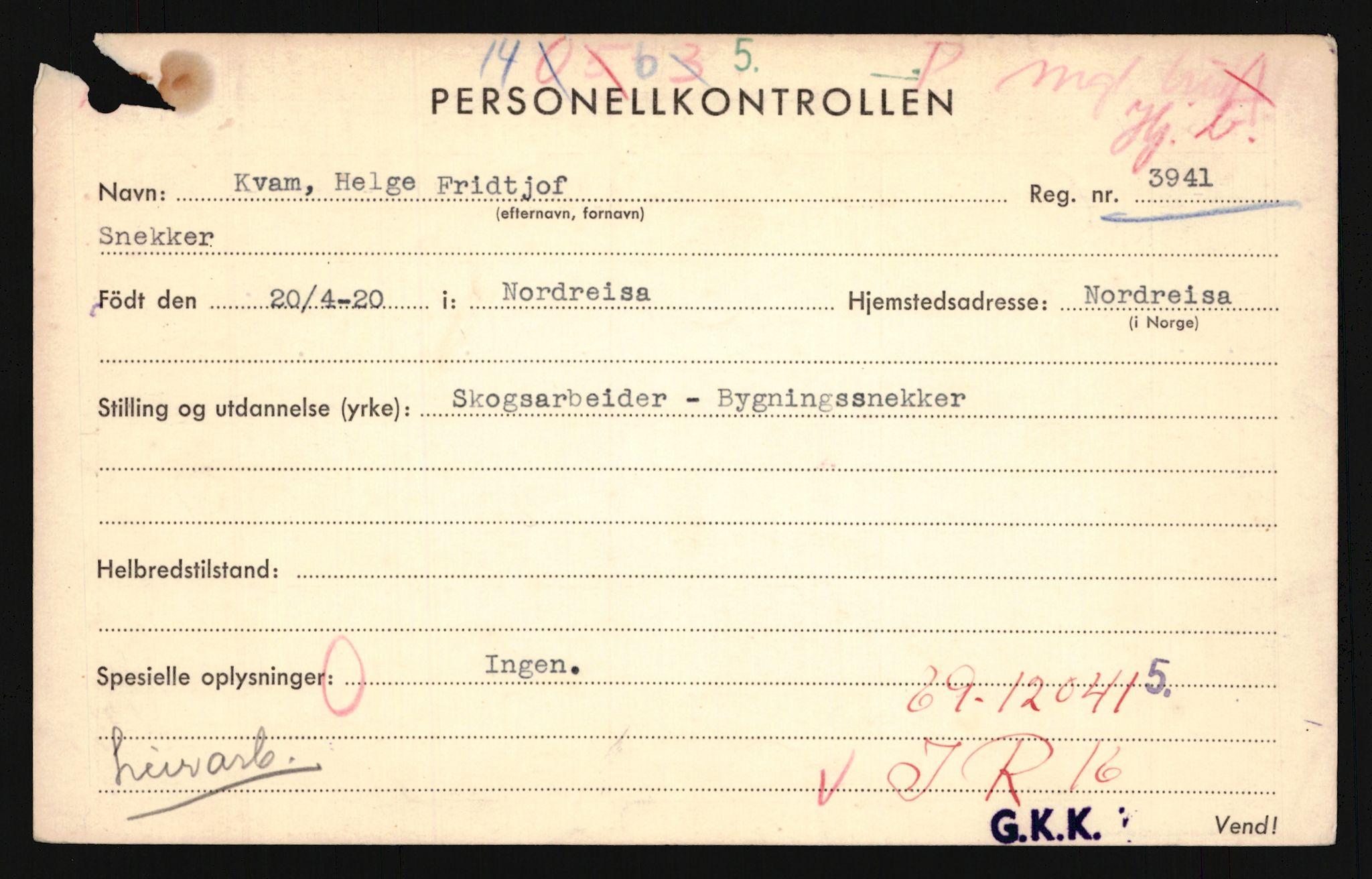 Forsvaret, Troms infanteriregiment nr. 16, AV/RA-RAFA-3146/P/Pa/L0024/0002: Rulleblad / Rulleblad for regimentets menige mannskaper, årsklasse 1941, 1941, p. 260