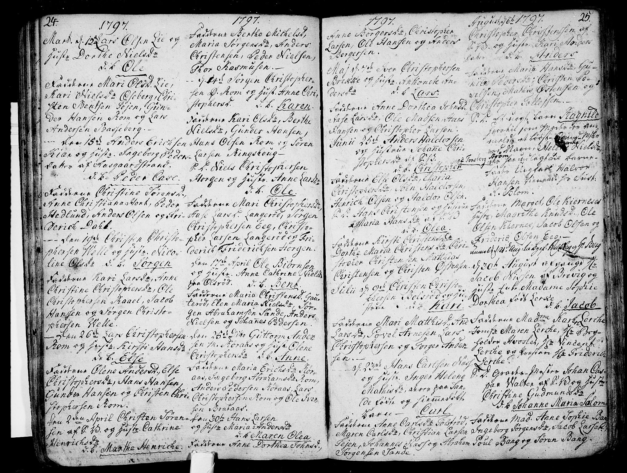 Sem kirkebøker, SAKO/A-5/F/Fb/L0003: Parish register (official) no. II 3, 1792-1814, p. 24-25