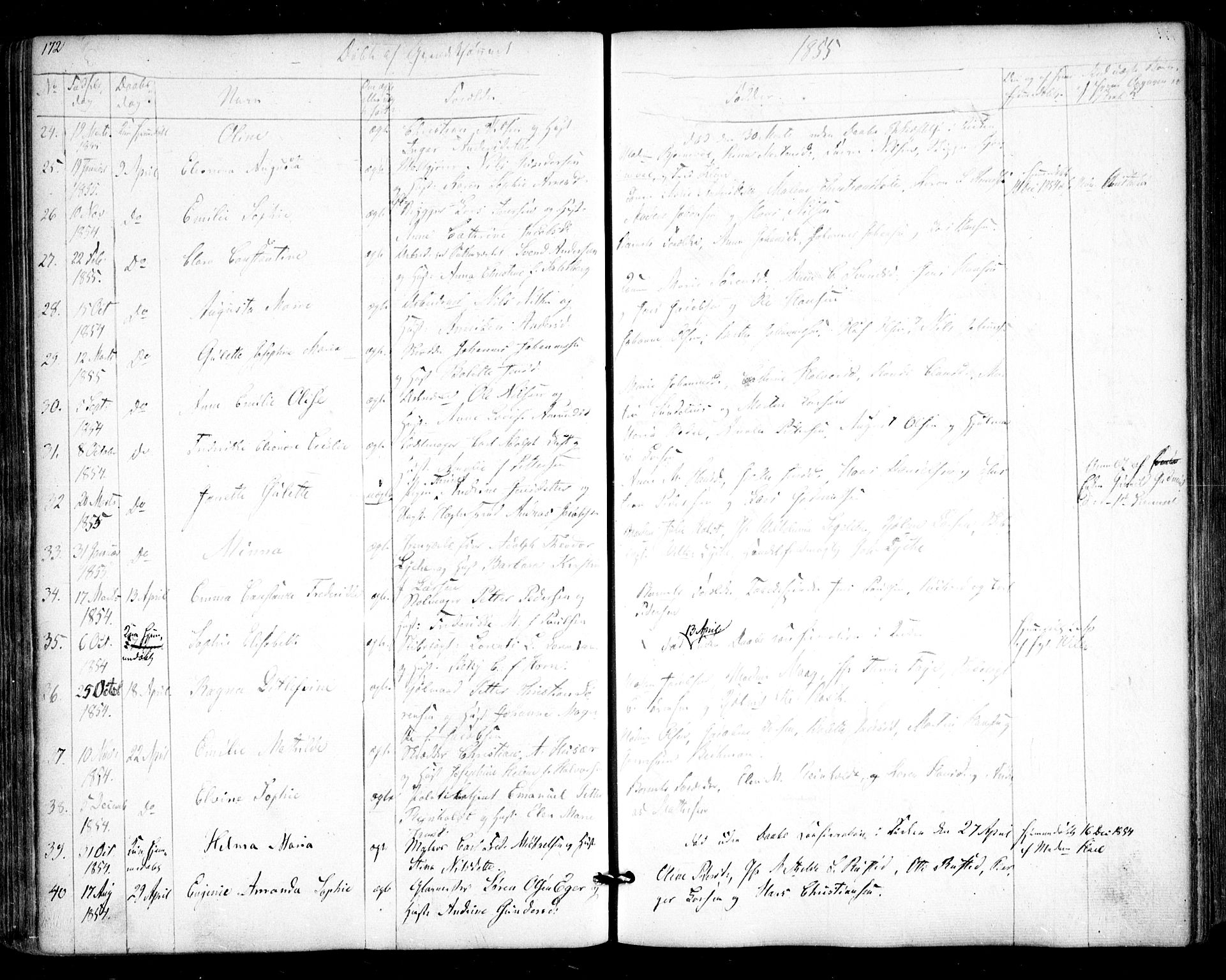 Halden prestekontor Kirkebøker, AV/SAO-A-10909/F/Fa/L0006: Parish register (official) no. I 6, 1845-1856, p. 172