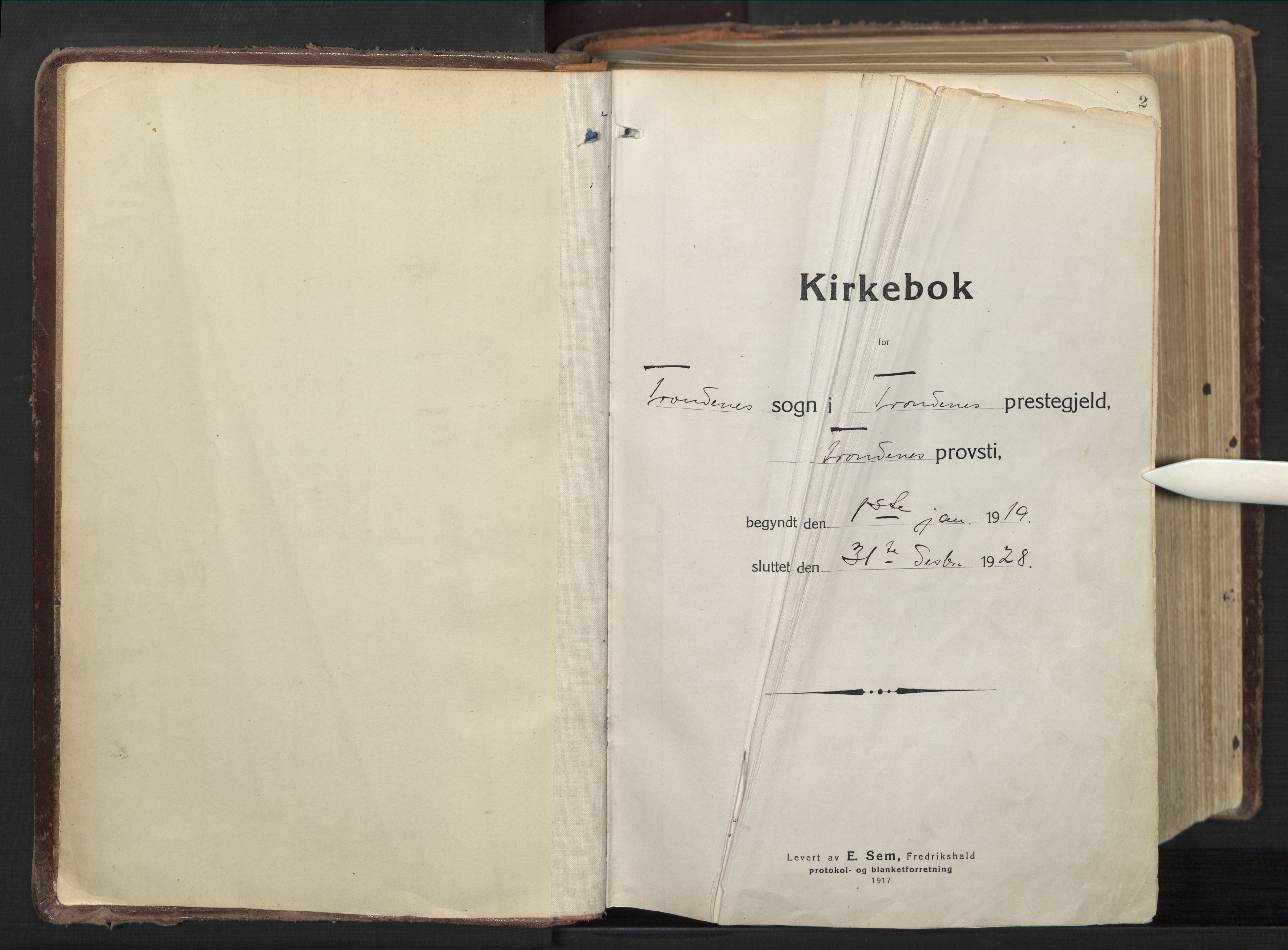 Trondenes sokneprestkontor, AV/SATØ-S-1319/H/Ha/L0019kirke: Parish register (official) no. 19, 1919-1928, p. 1