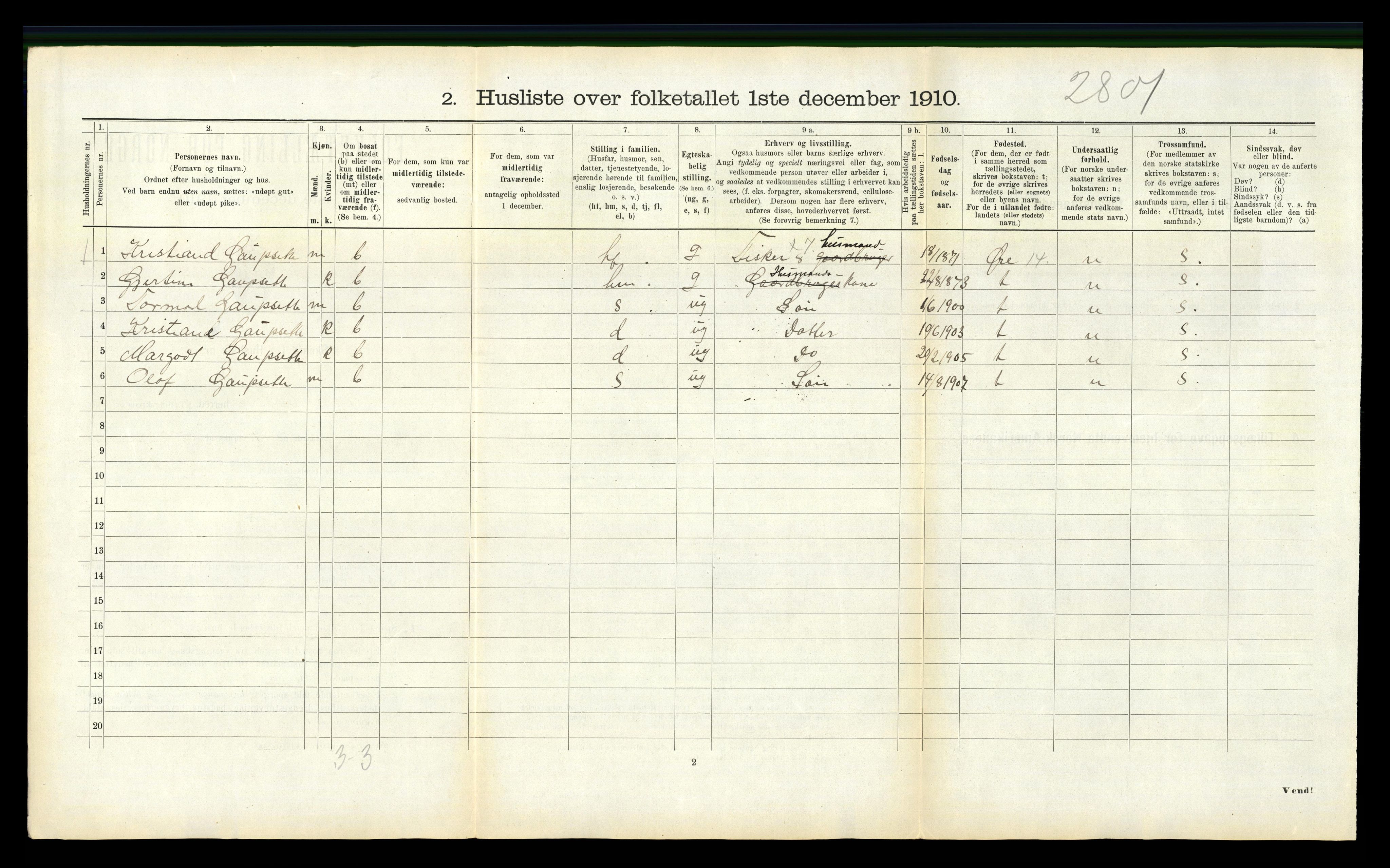 RA, 1910 census for Edøy, 1910, p. 1047