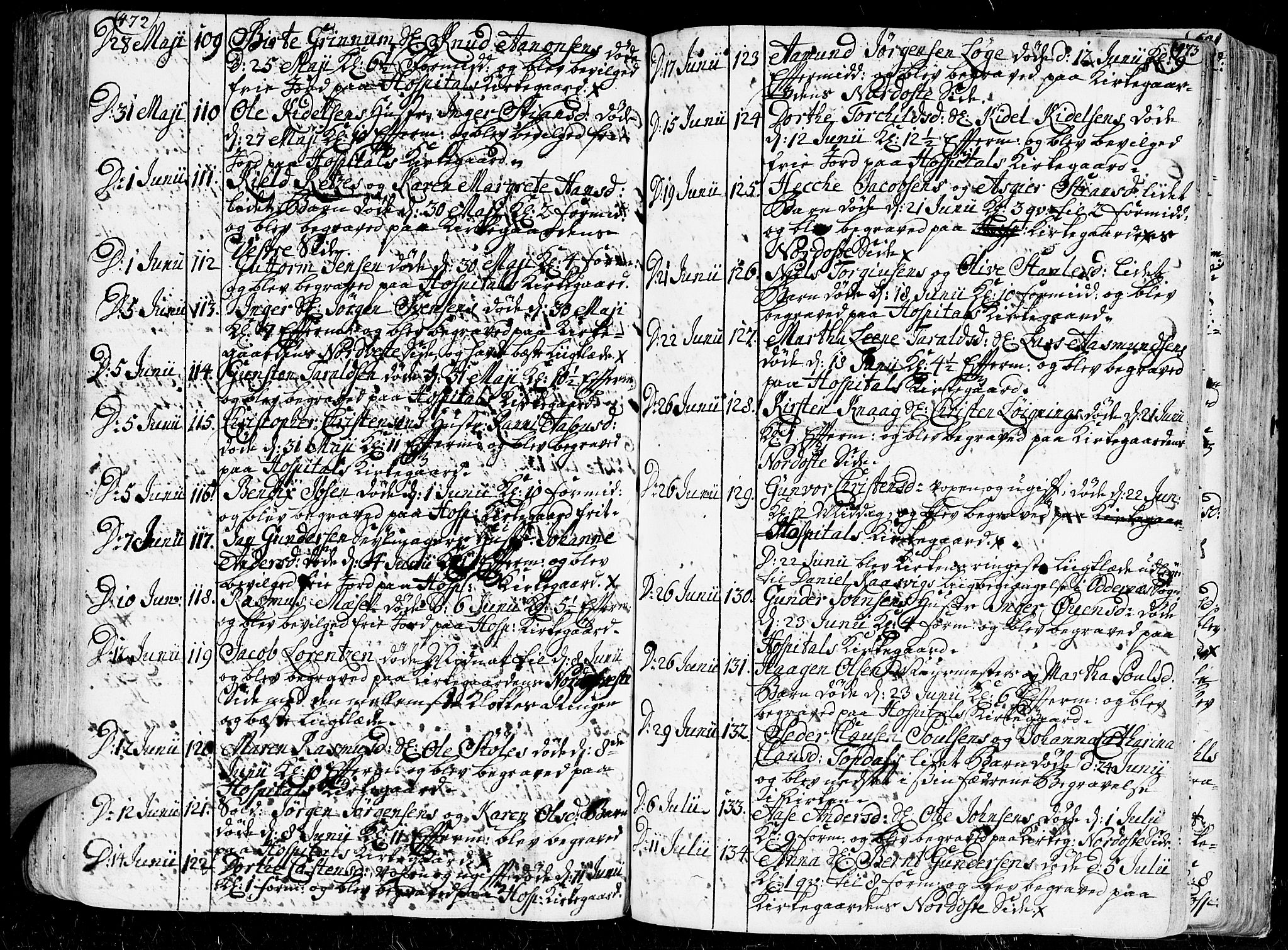 Kristiansand domprosti, AV/SAK-1112-0006/F/Fa/L0001: Parish register (official) no. A 1, 1734-1793, p. 472-473