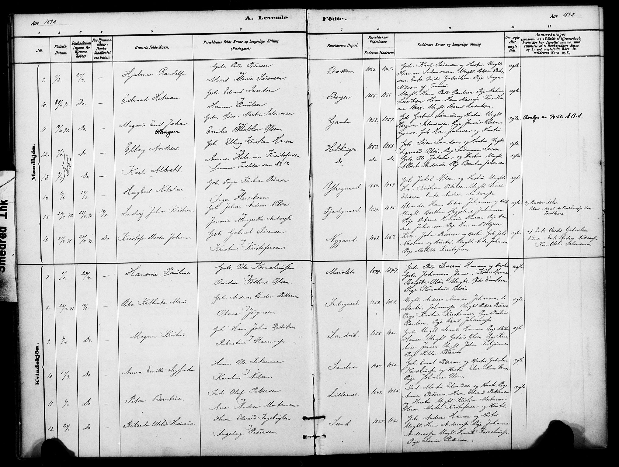 Lenvik sokneprestembete, AV/SATØ-S-1310/H/Ha/Haa/L0012kirke: Parish register (official) no. 12, 1880-1895