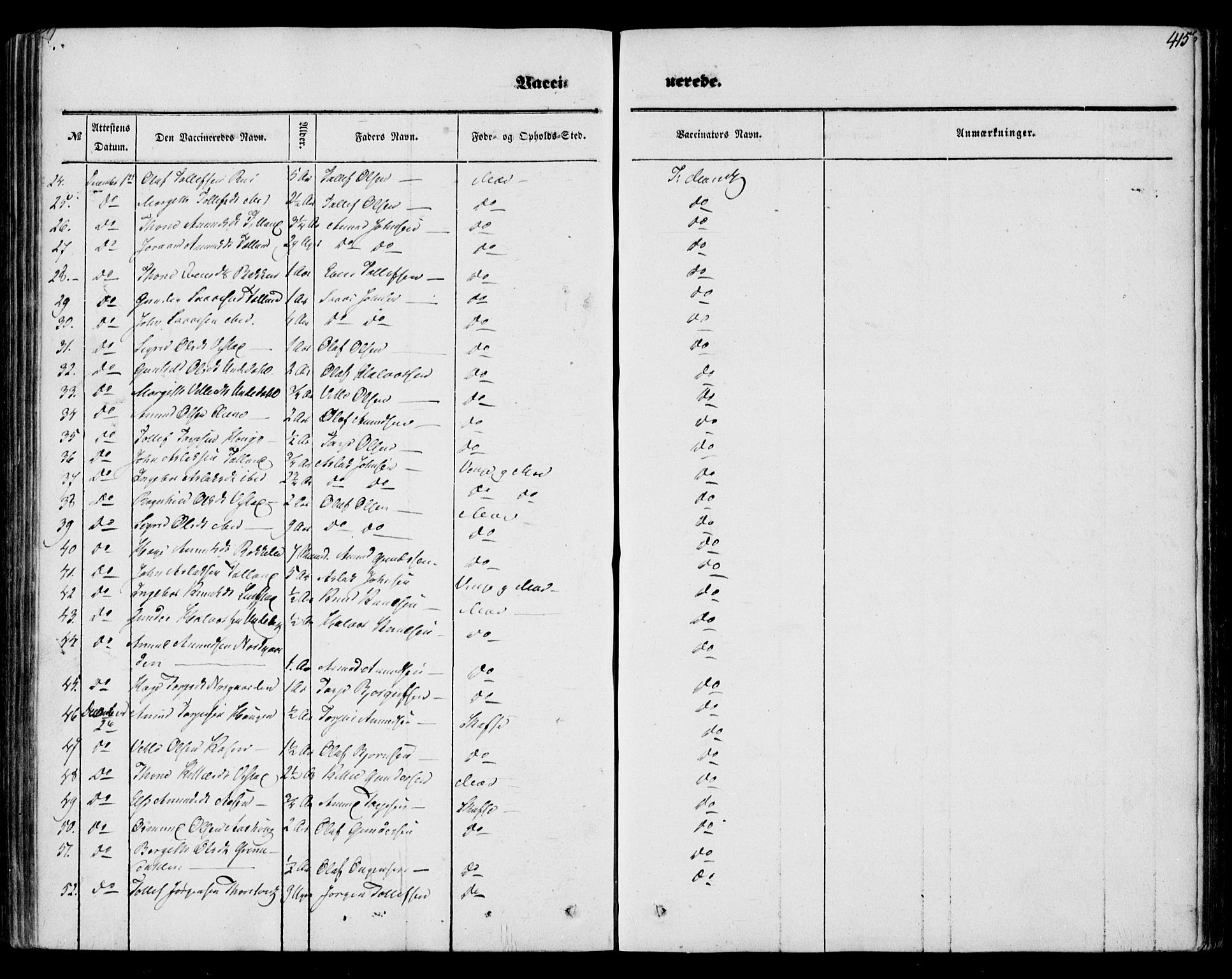 Mo kirkebøker, AV/SAKO-A-286/F/Fa/L0005: Parish register (official) no. I 5, 1844-1864, p. 415